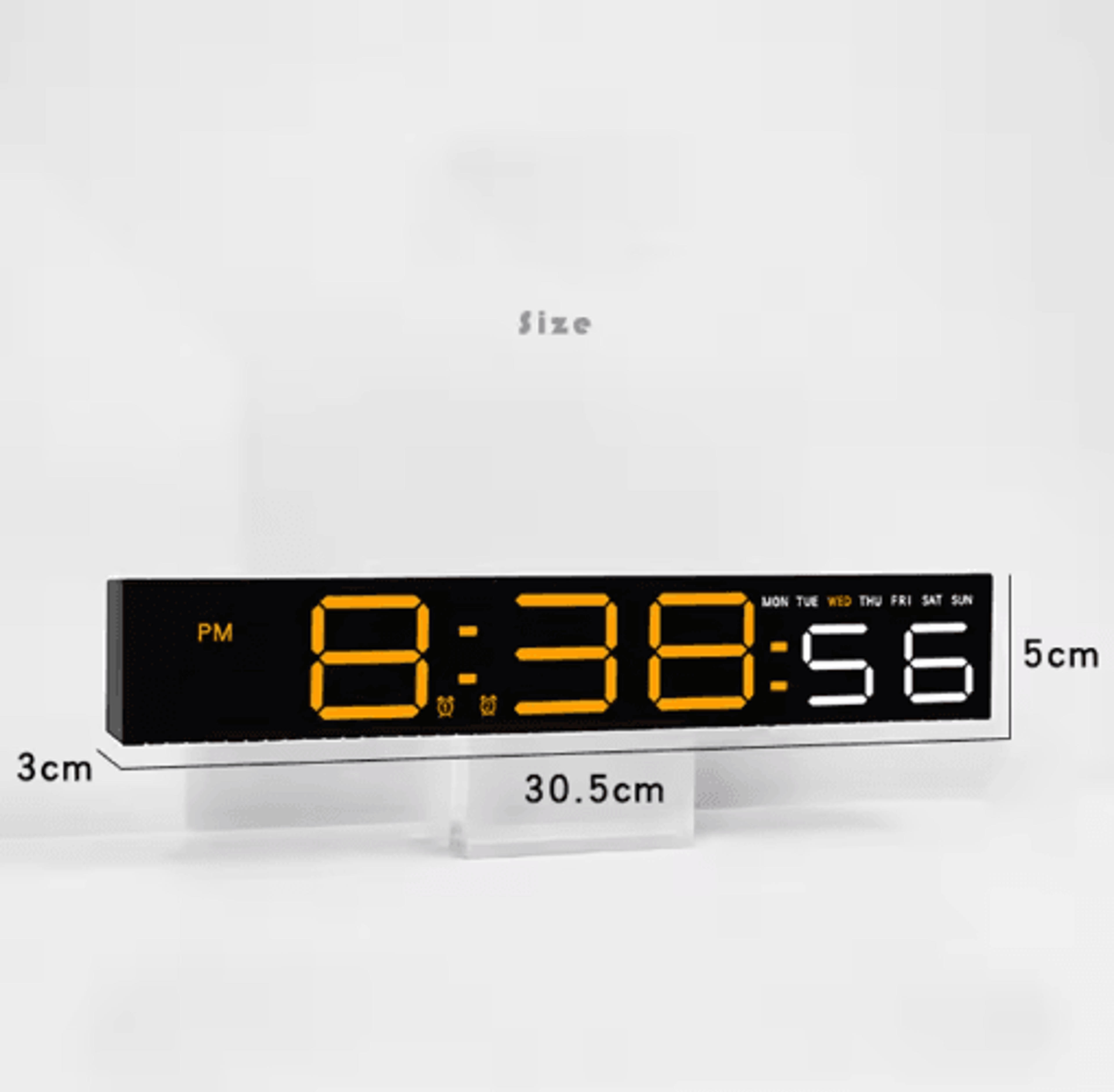 Creative Digital LED Clock  1224H Time  Temperature Display With Microphone 12