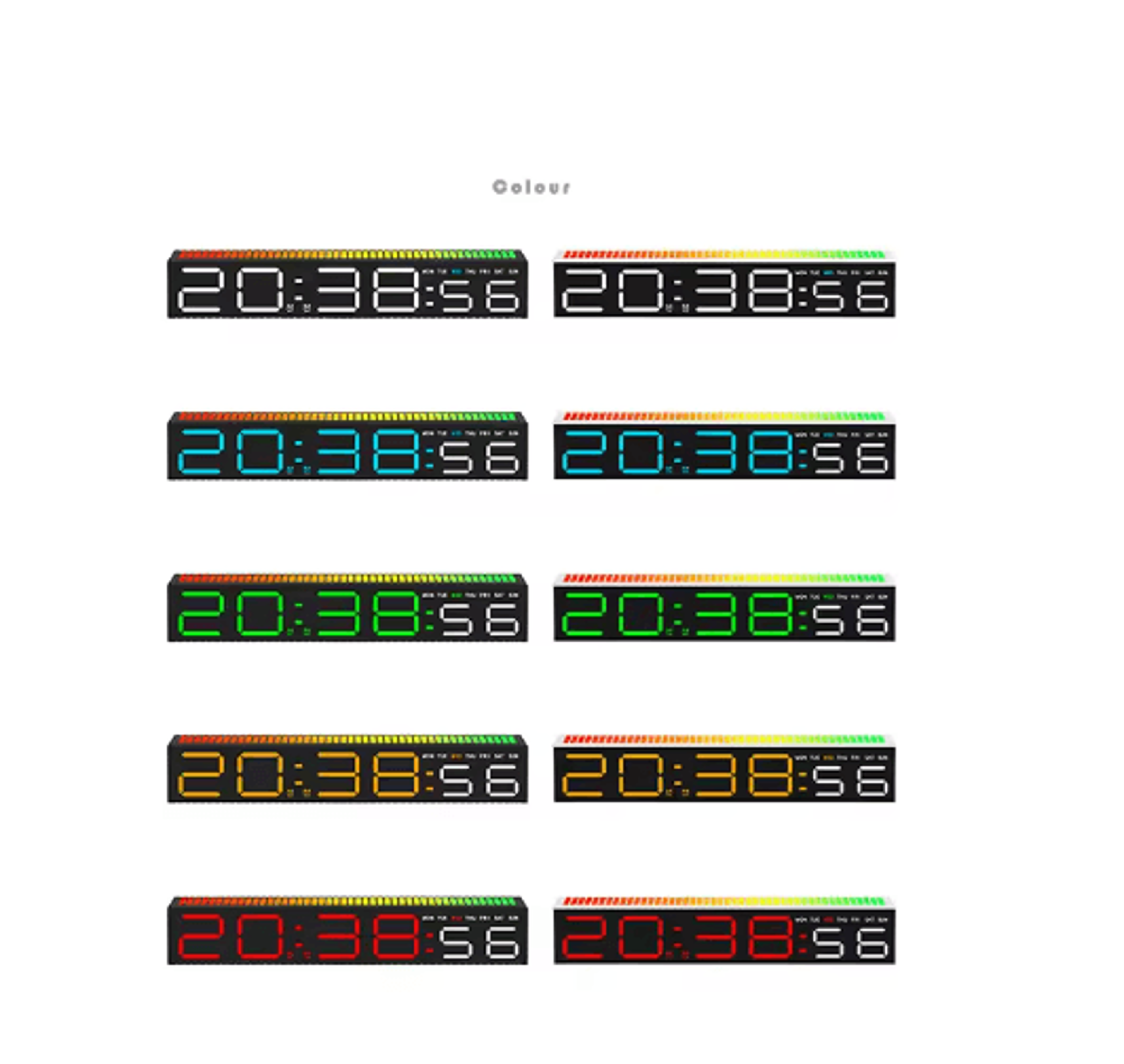 Creative Digital LED Clock  1224H Time  Temperature Display With Microphone 11