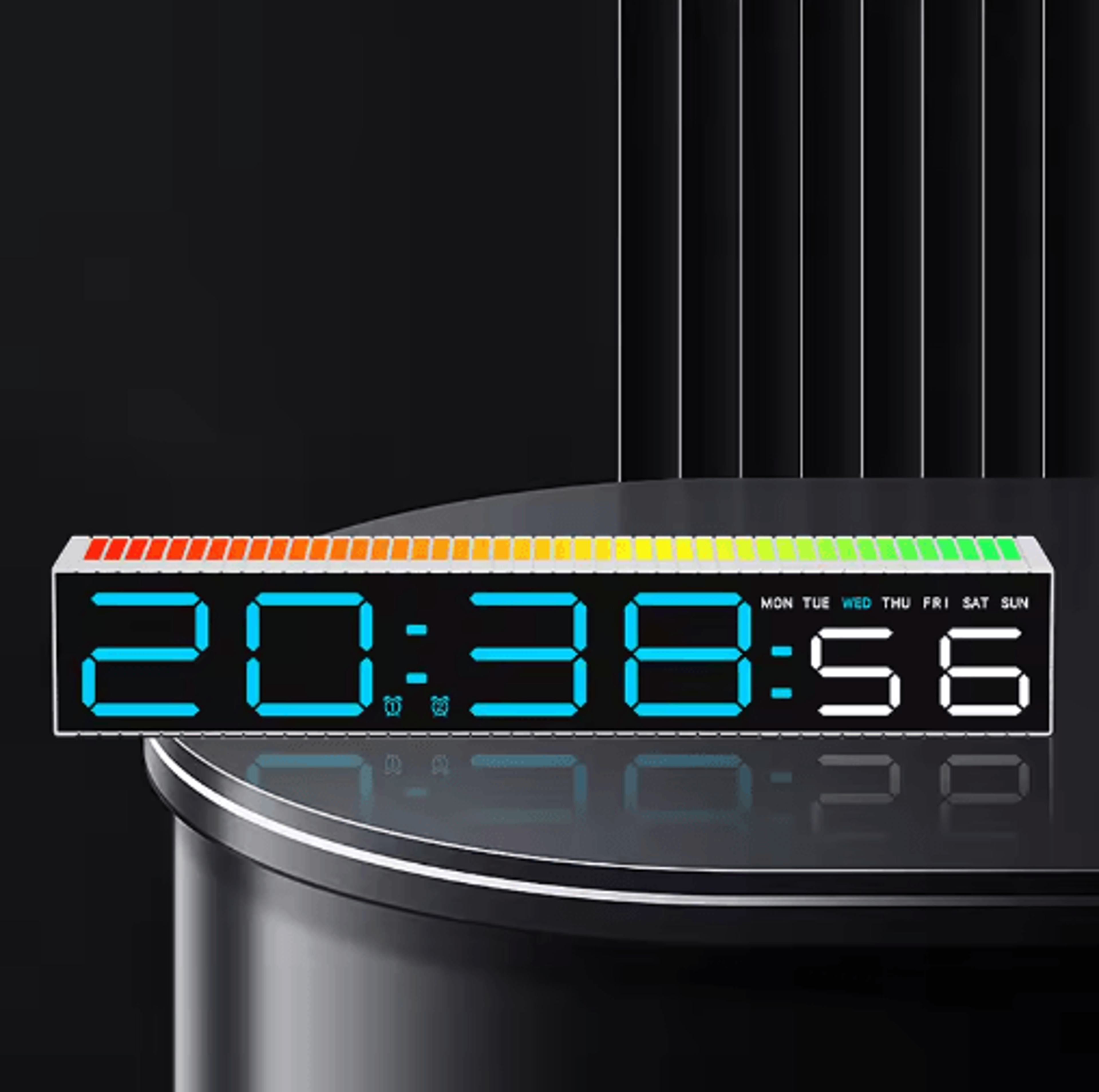 Creative Digital LED Clock  1224H Time  Temperature Display With Microphone 0