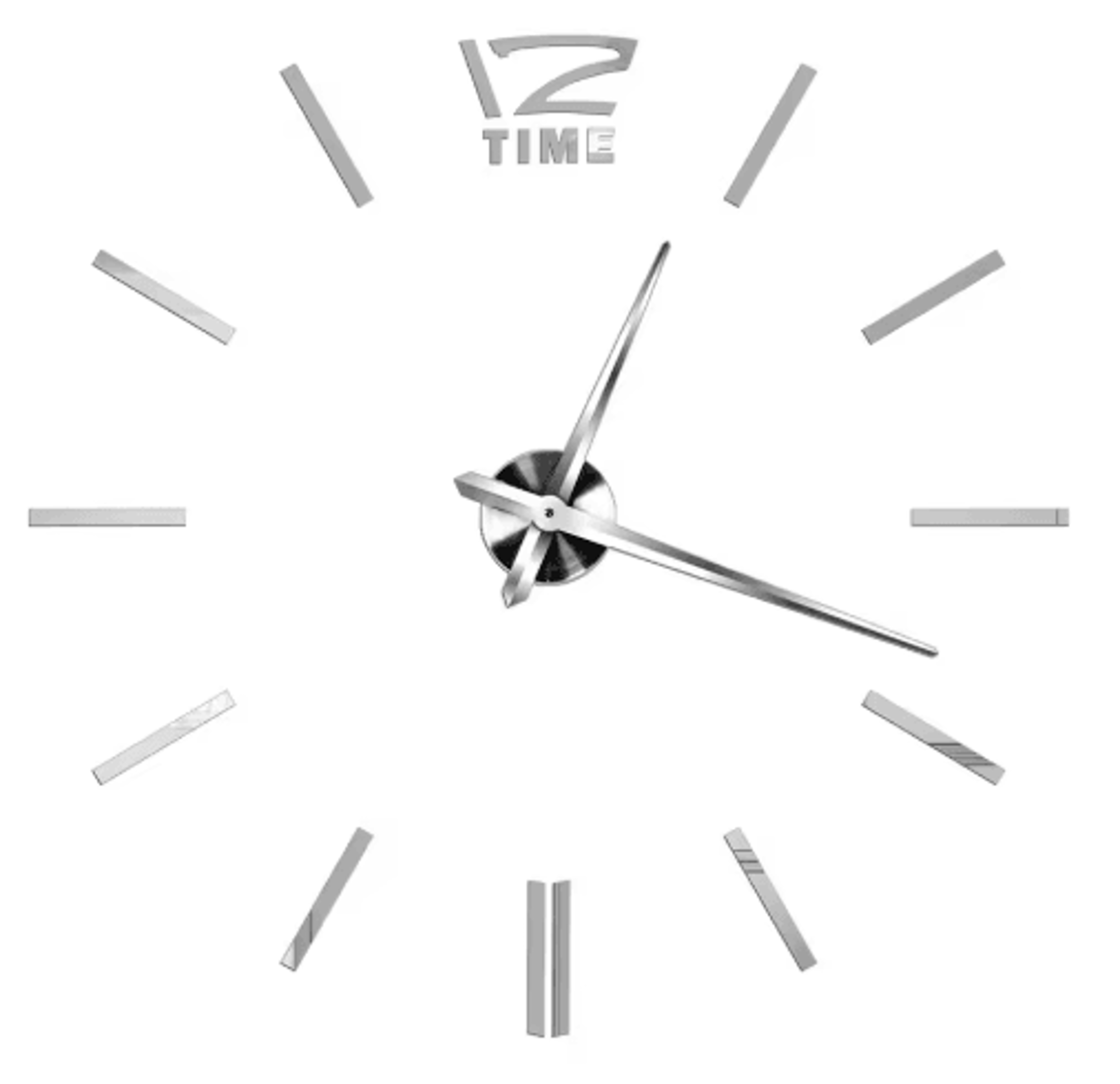 Large Roman Numeral Mirror Wall Clock  2D3D DIY Acrylic Quartz Clock 9