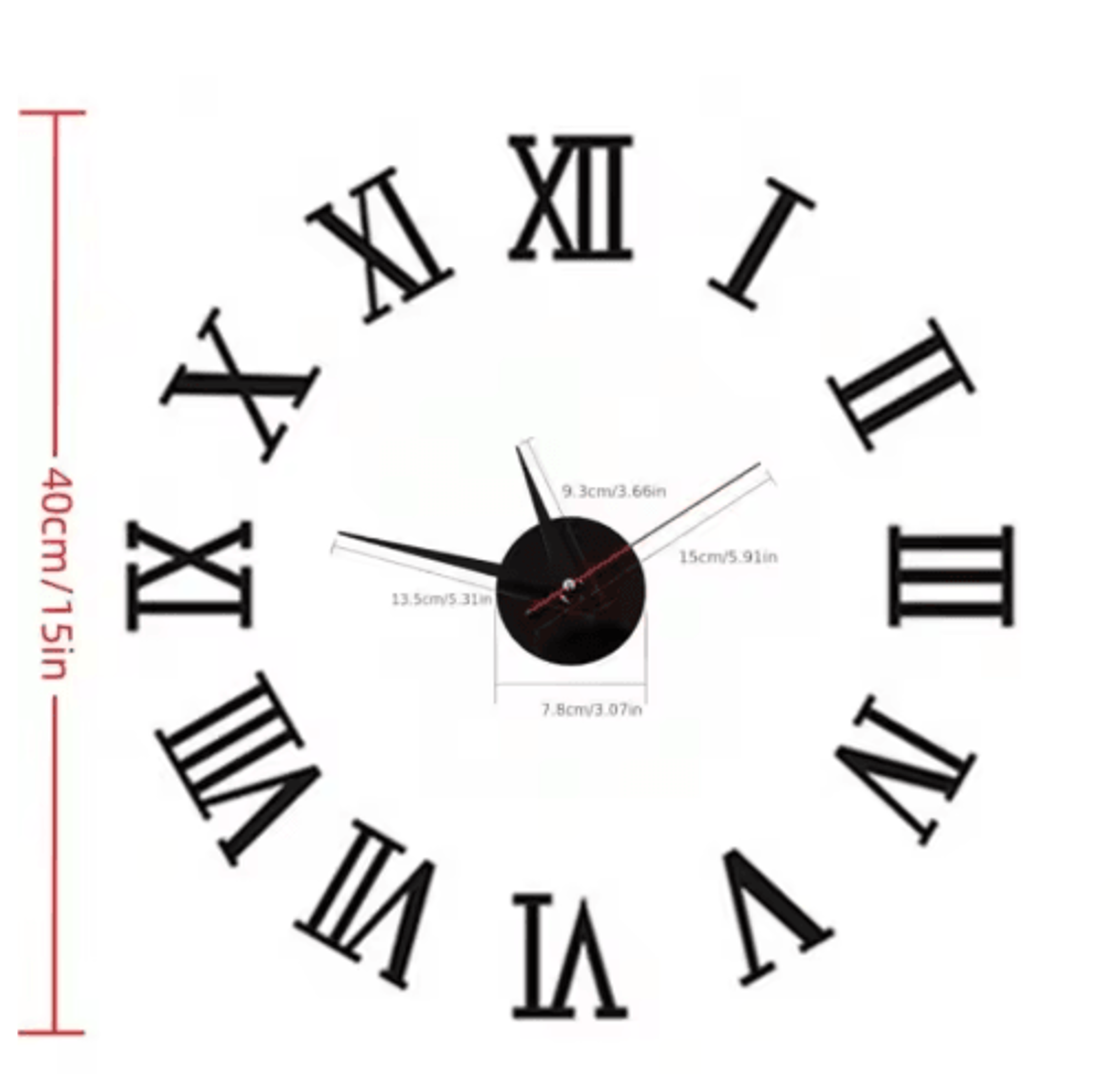 Large Roman Numeral Mirror Wall Clock  2D3D DIY Acrylic Quartz Clock 26