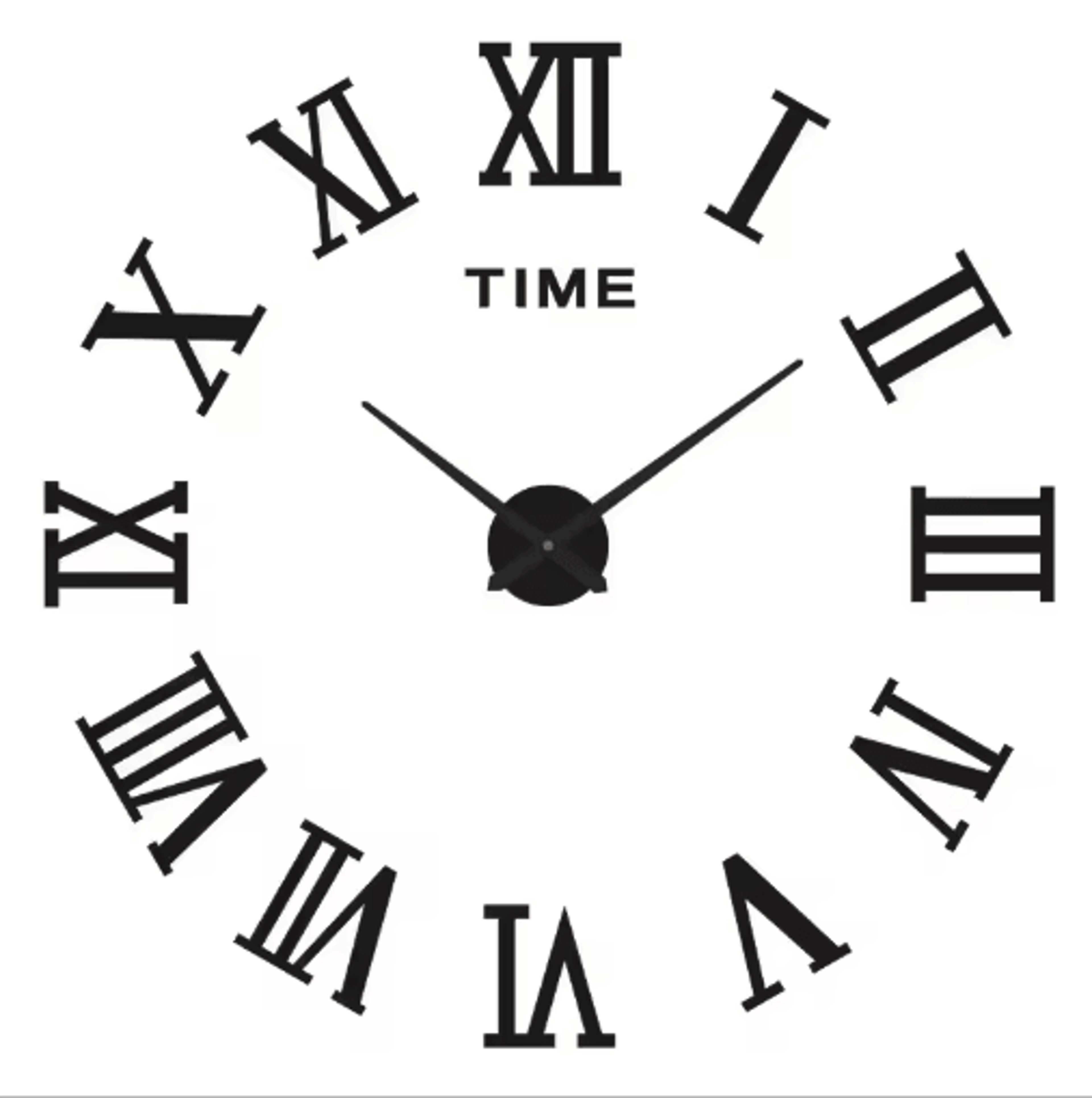 Large Roman Numeral Mirror Wall Clock  2D3D DIY Acrylic Quartz Clock 24