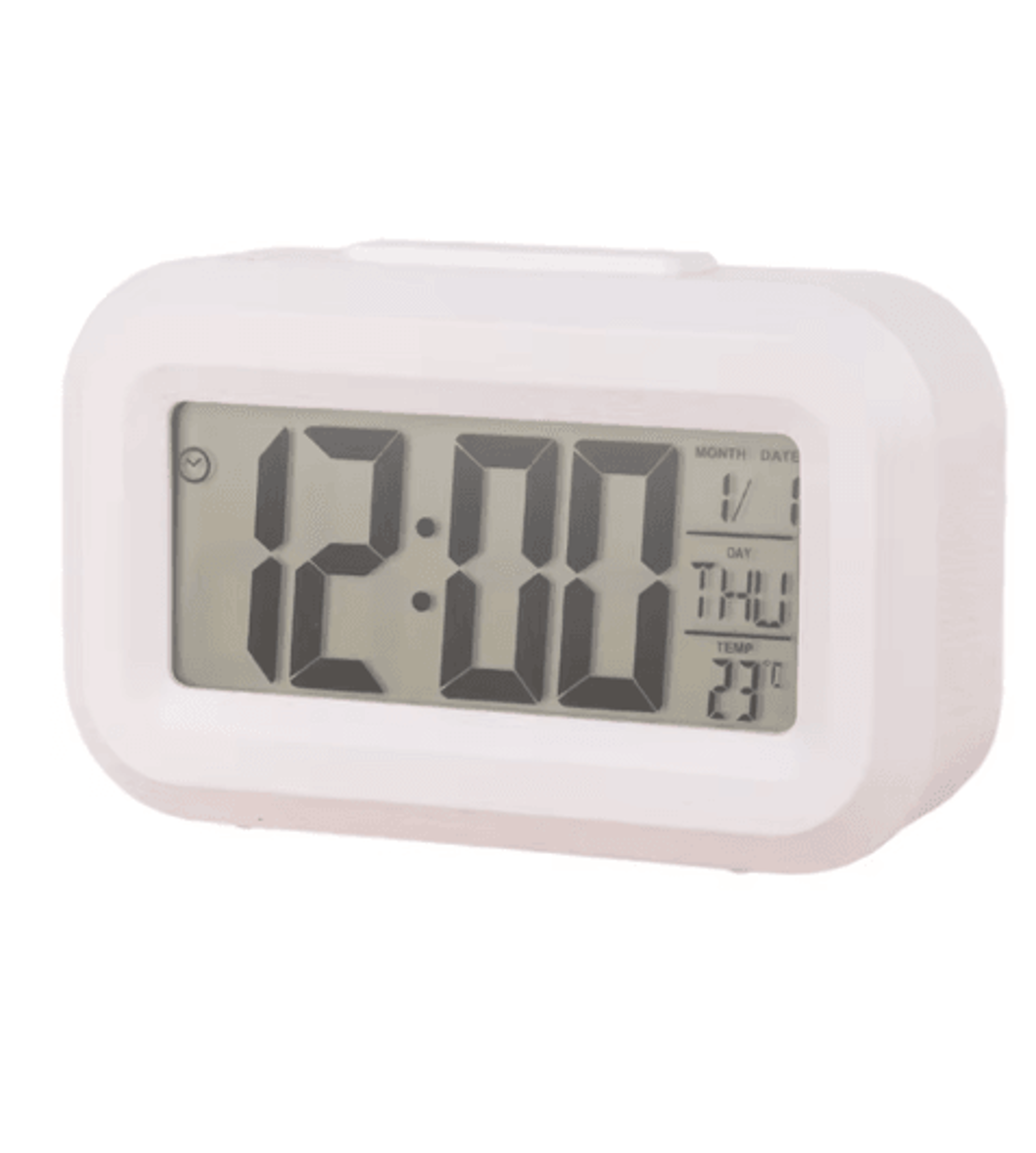 Smart LCD Digital Alarm Clock  LED Light Calendar  Temperature Display 4