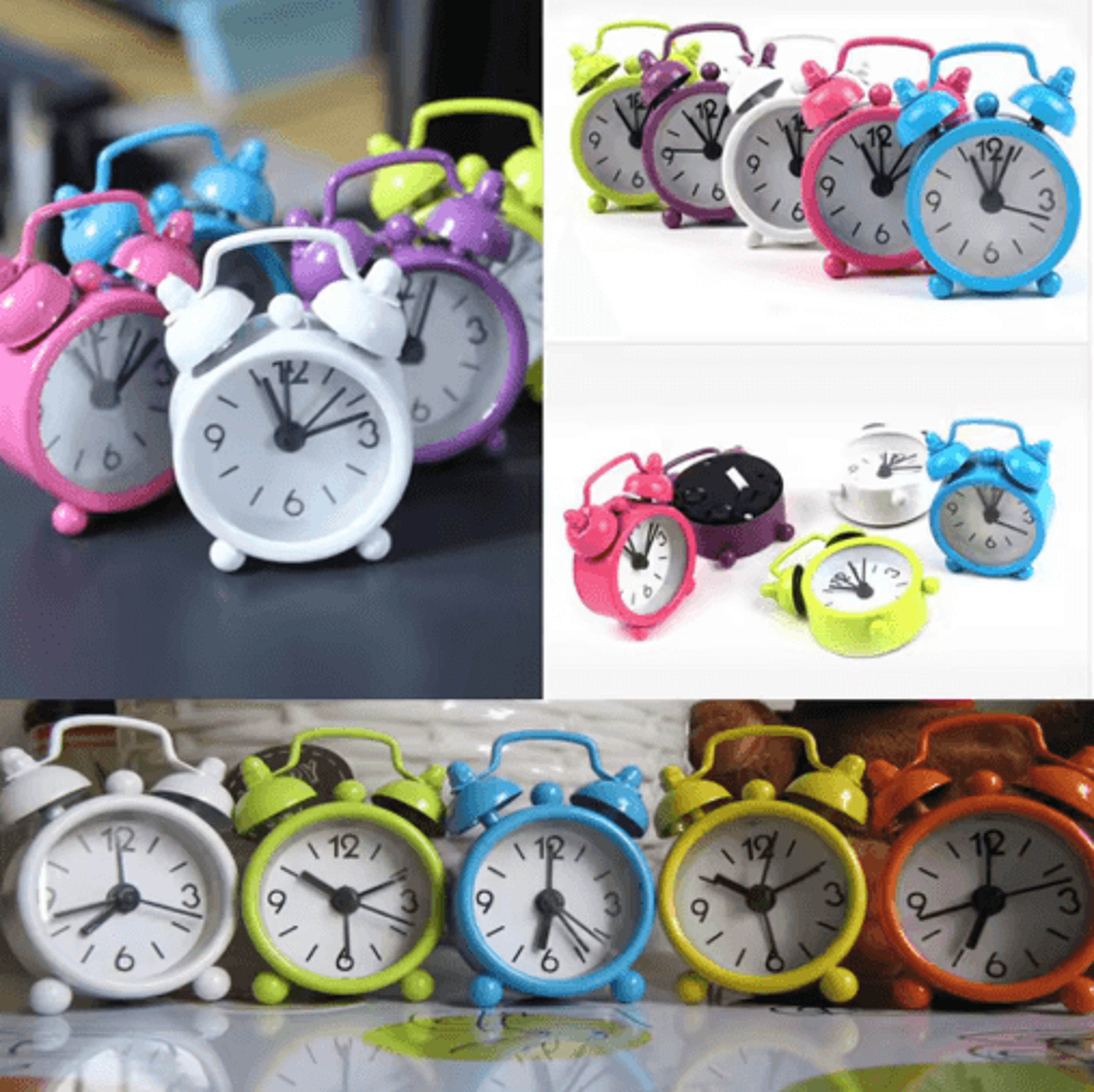 Cute Mini Metal Alarm Clock Compact Electronic Desk Clock For Kids Rooms 0