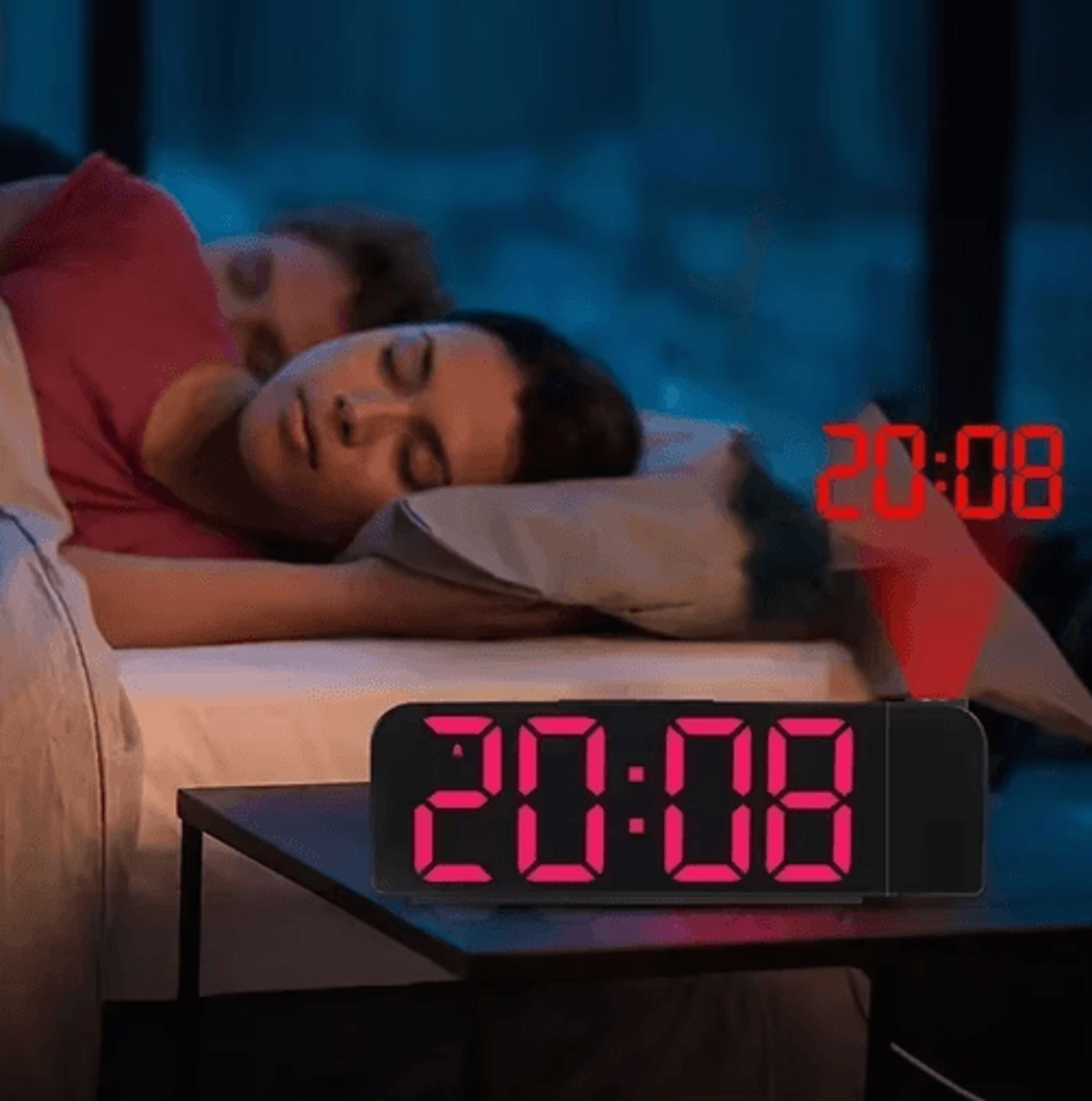 USB Projection Alarm Clock  LED Digital Clock With Temperature Date  Memory 6