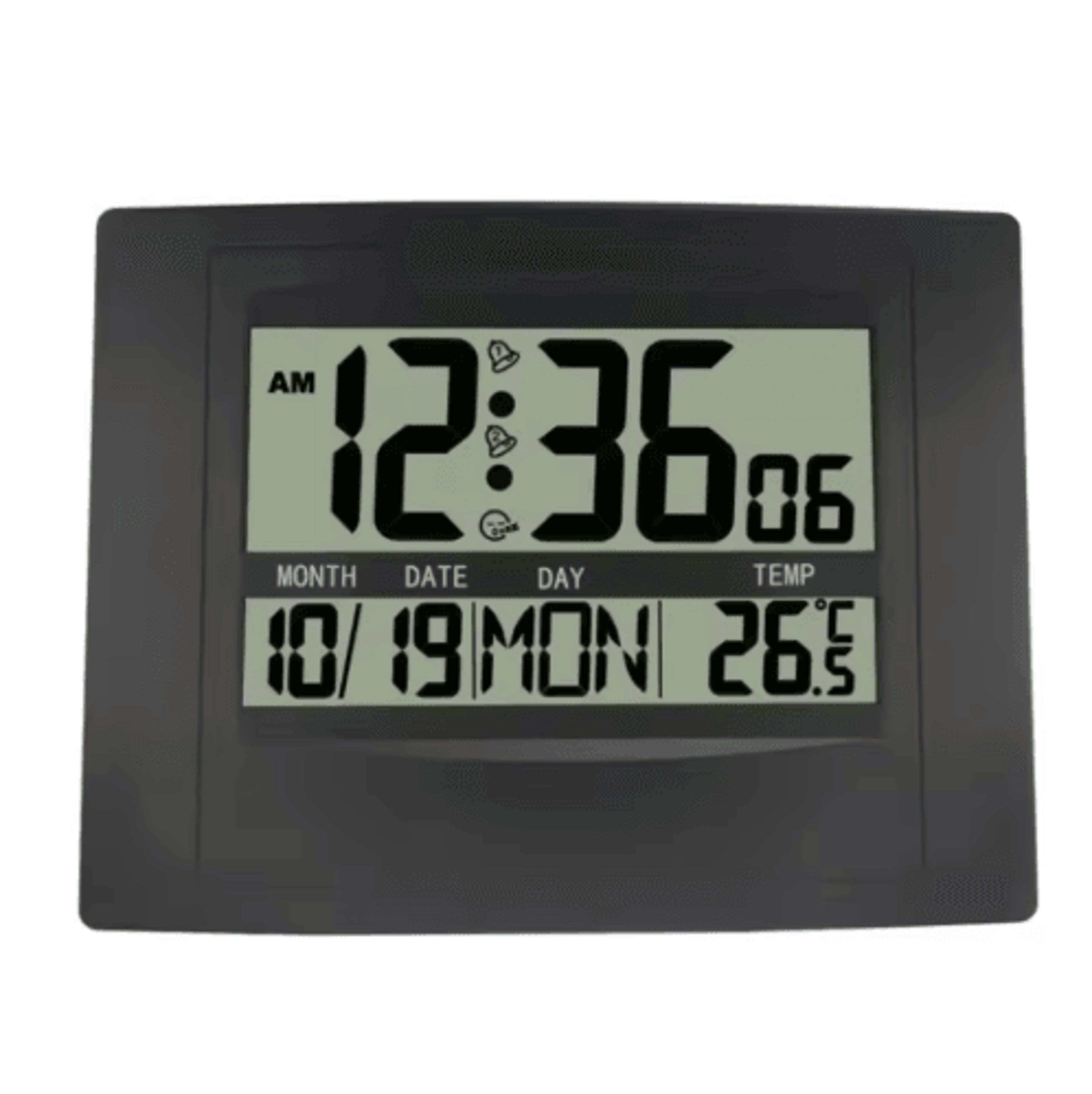 Large Display LCD Alarm Clock  Dual Alarm With Date Week  Temperature Display 1