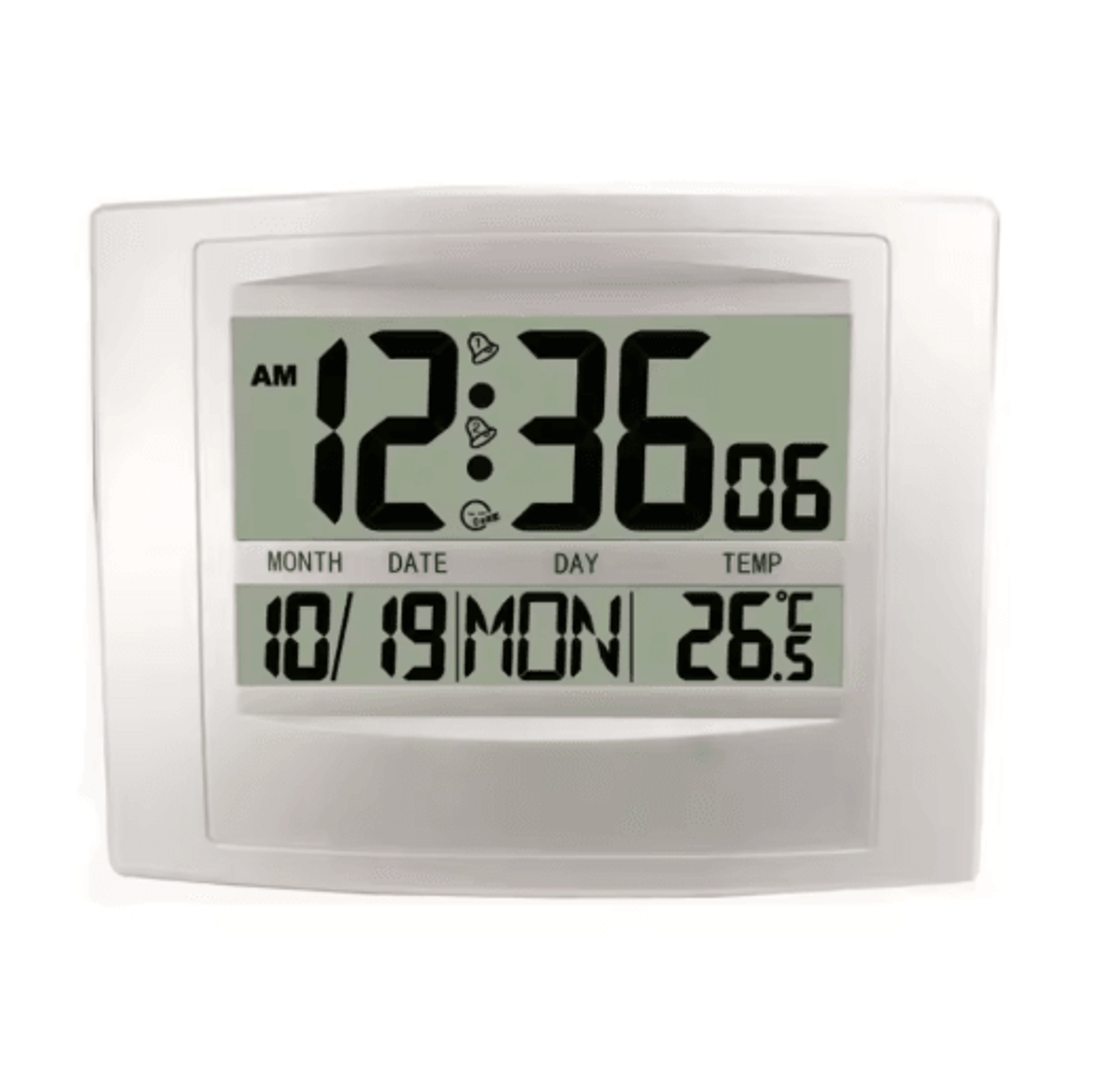 Large Display LCD Alarm Clock  Dual Alarm With Date Week  Temperature Display 3