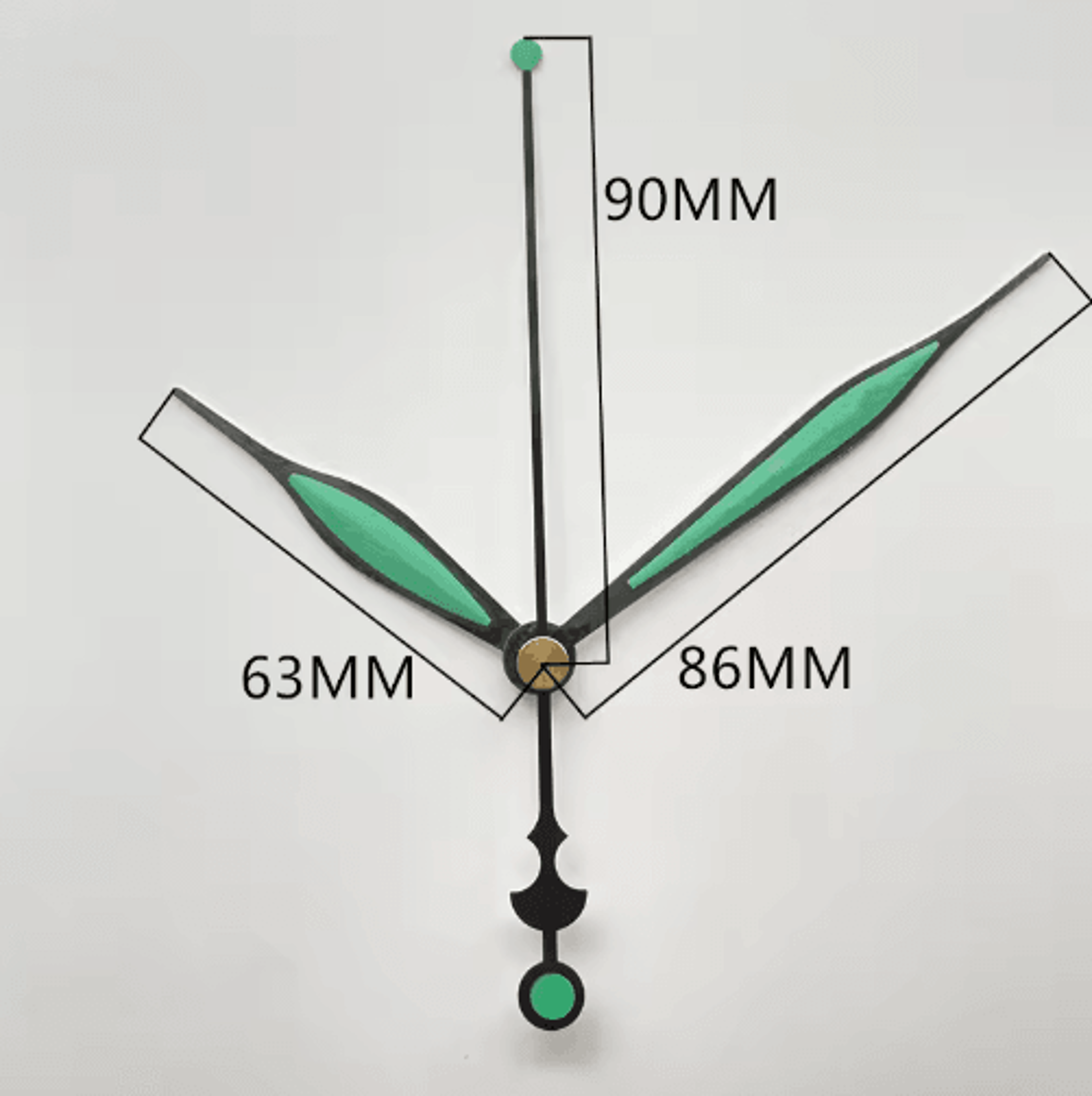 Large Gold Metal Wall Clock Hands  Hour Minute  Second Hand Decor Set 10