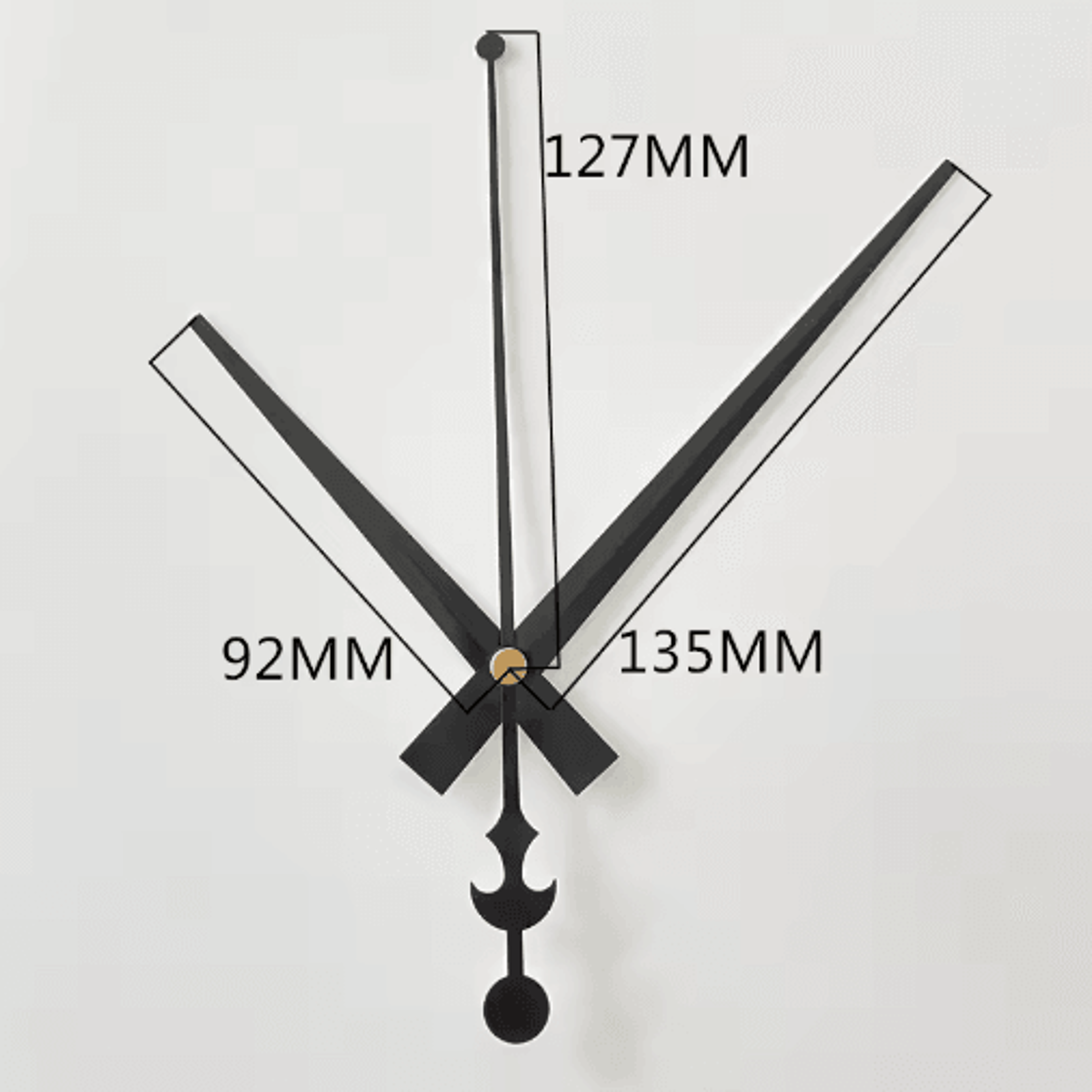 Large Gold Metal Wall Clock Hands  Hour Minute  Second Hand Decor Set 7