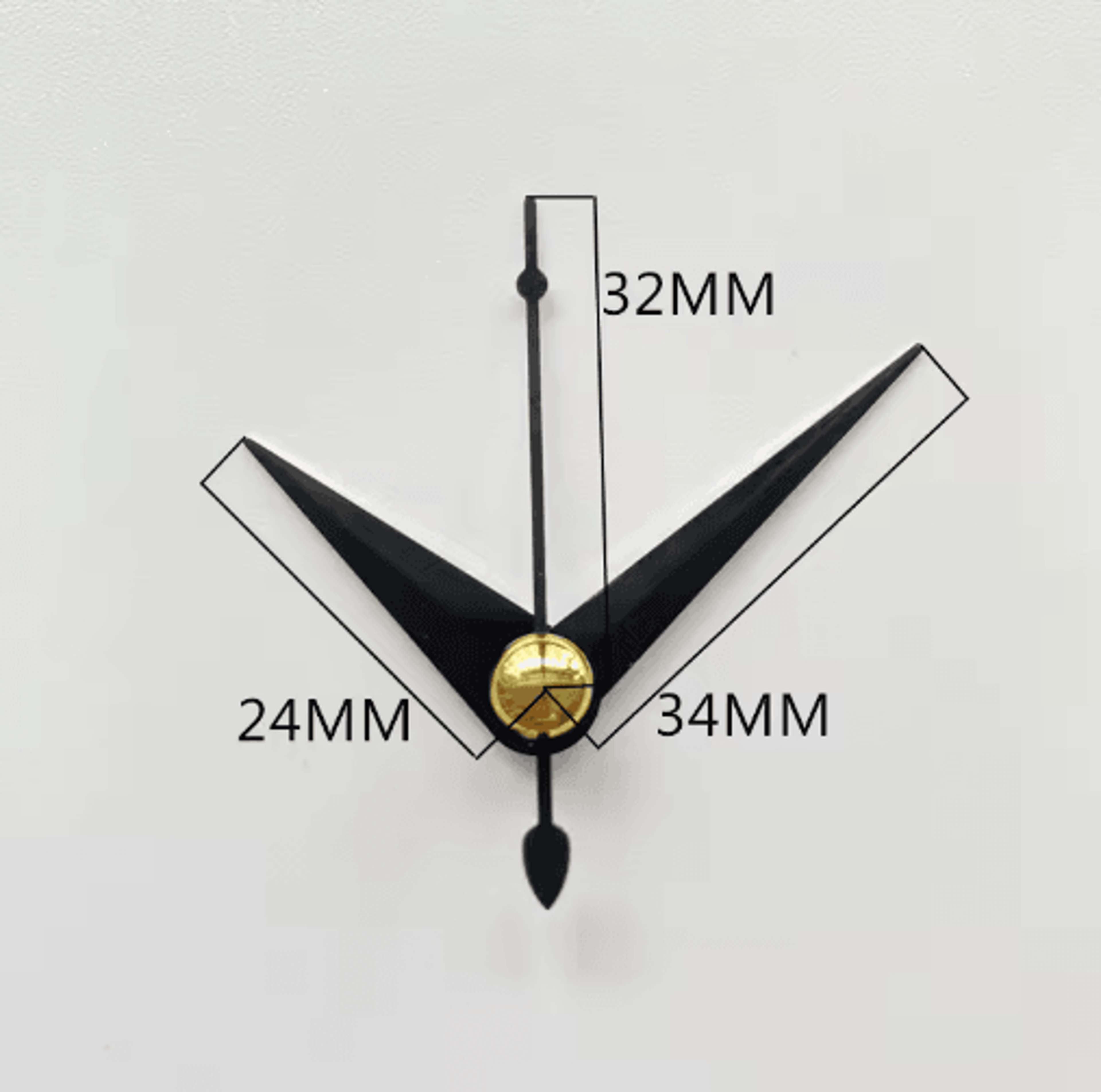 Large Gold Metal Wall Clock Hands  Hour Minute  Second Hand Decor Set 27