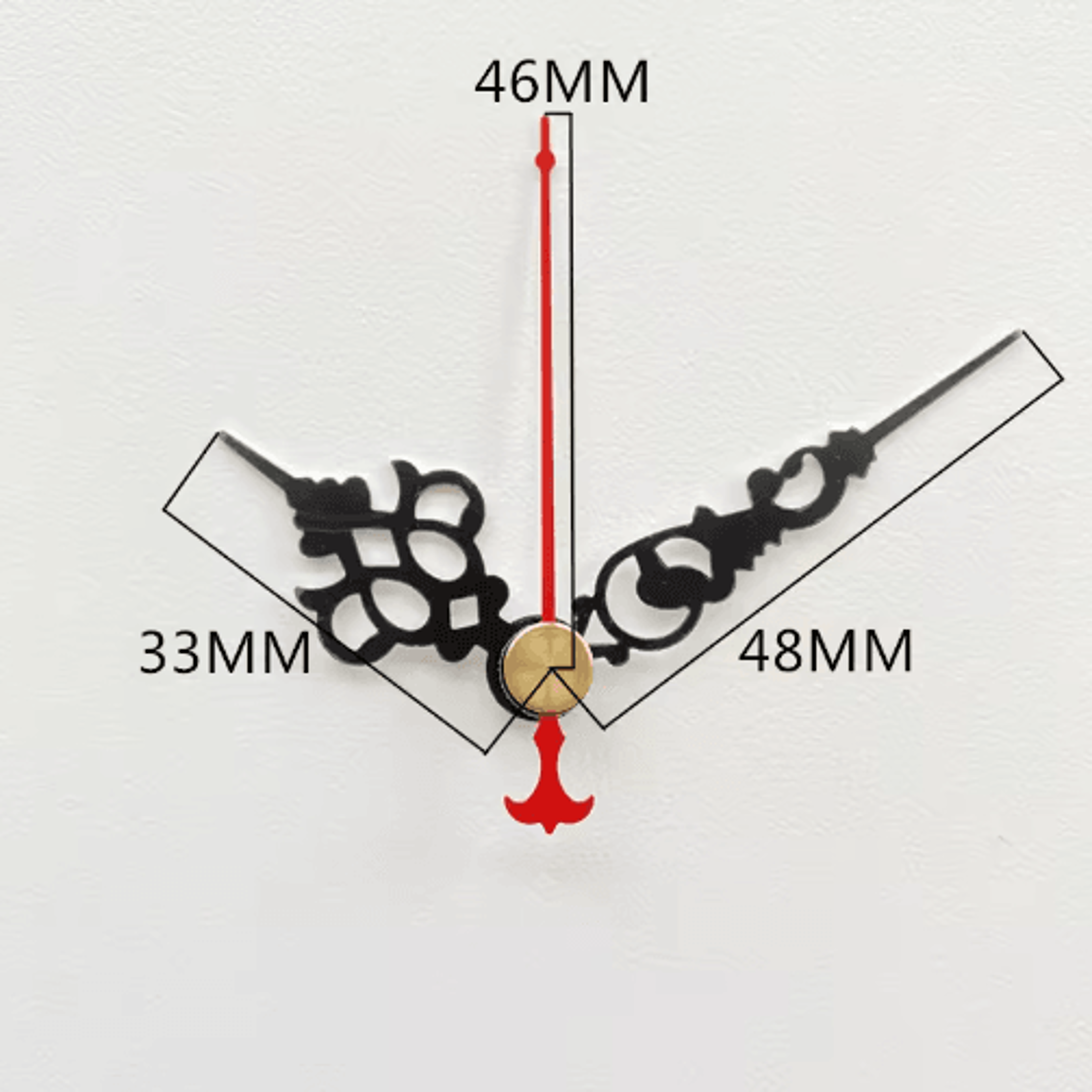 Large Gold Metal Wall Clock Hands  Hour Minute  Second Hand Decor Set 24