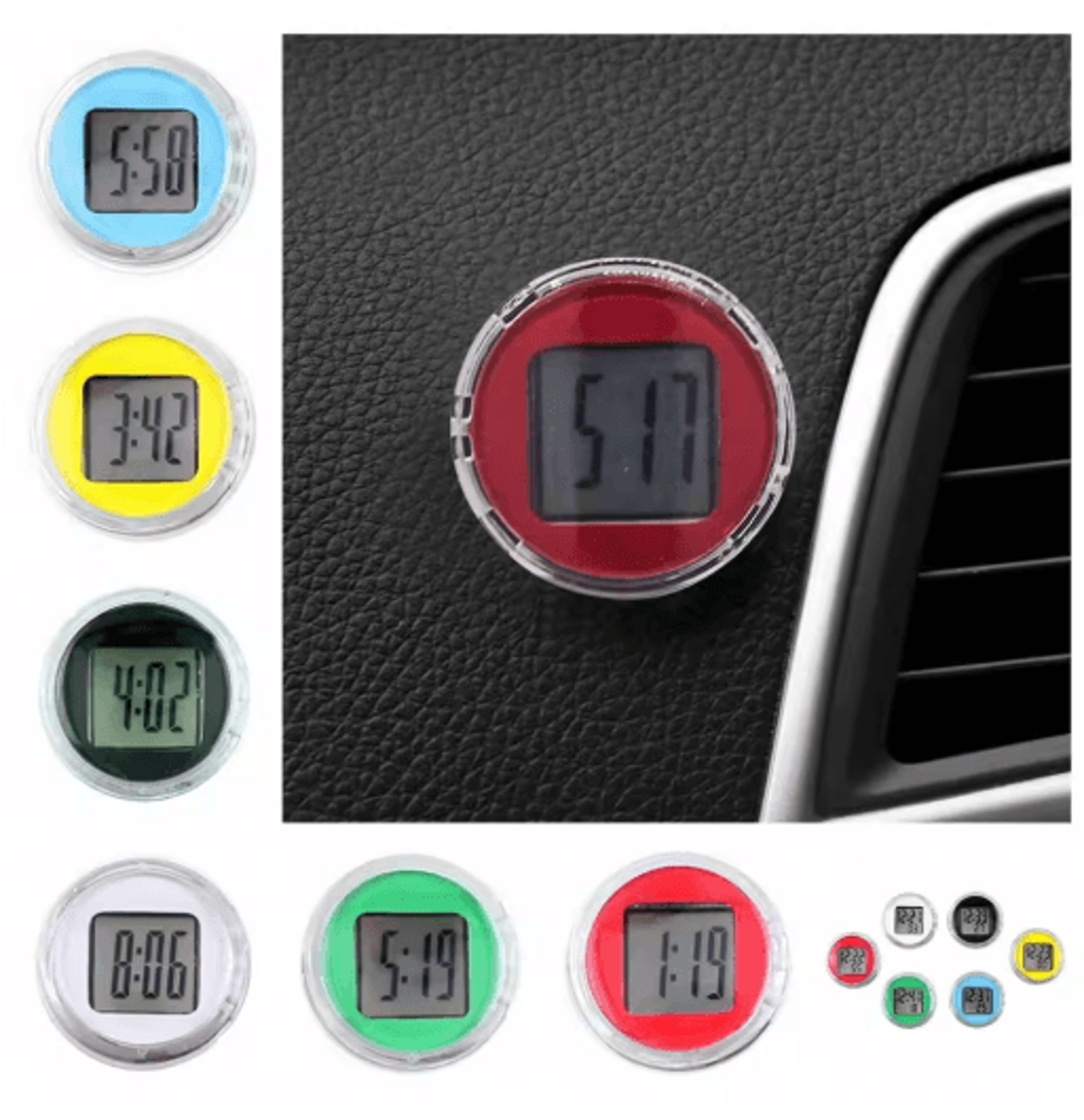 Mini Waterproof Electronic Vehicle Clock  Silent Car  Motorcycle Time Display 0