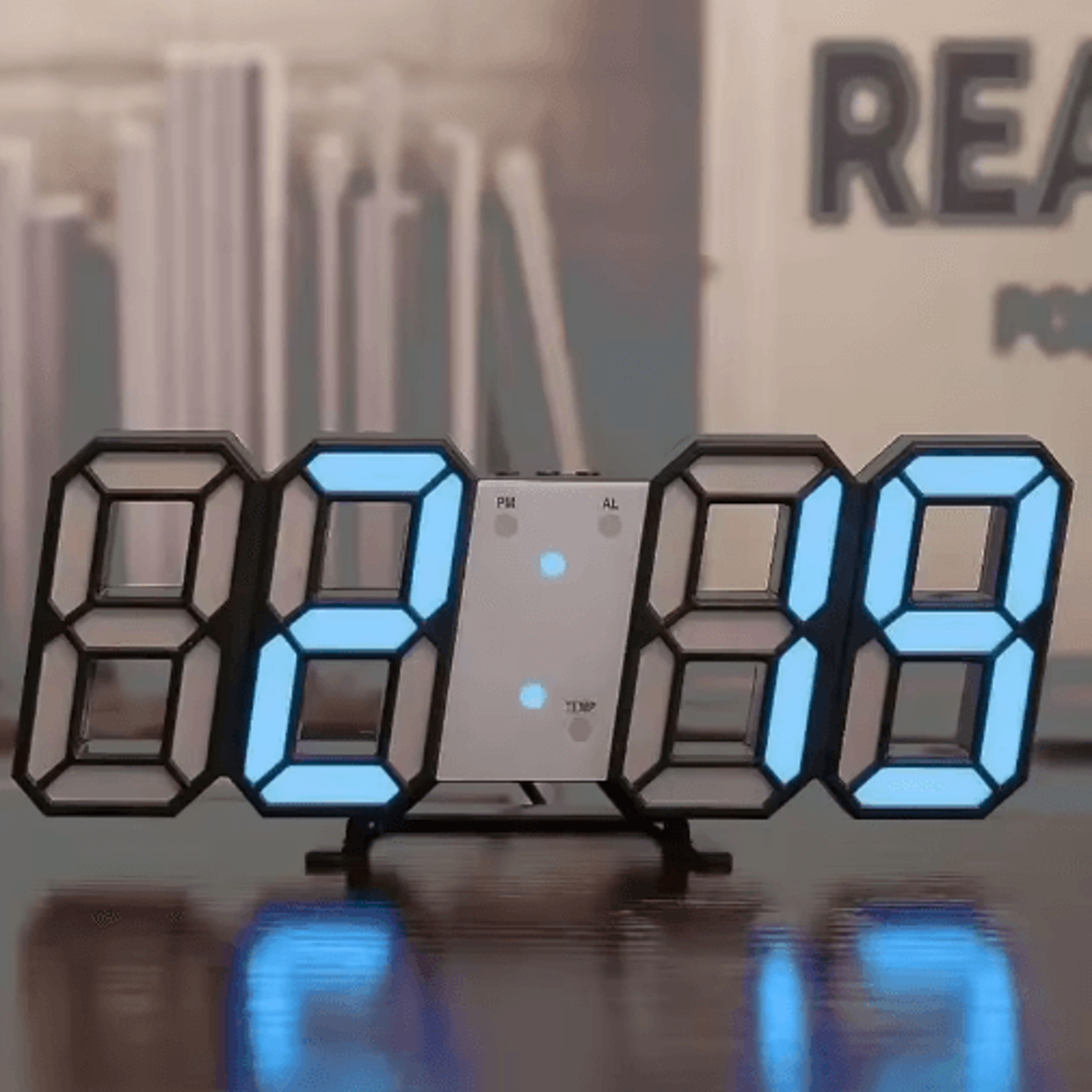 3D LED Digital Wall Clock  Luminous USBPowered Display For Modern Decor 4