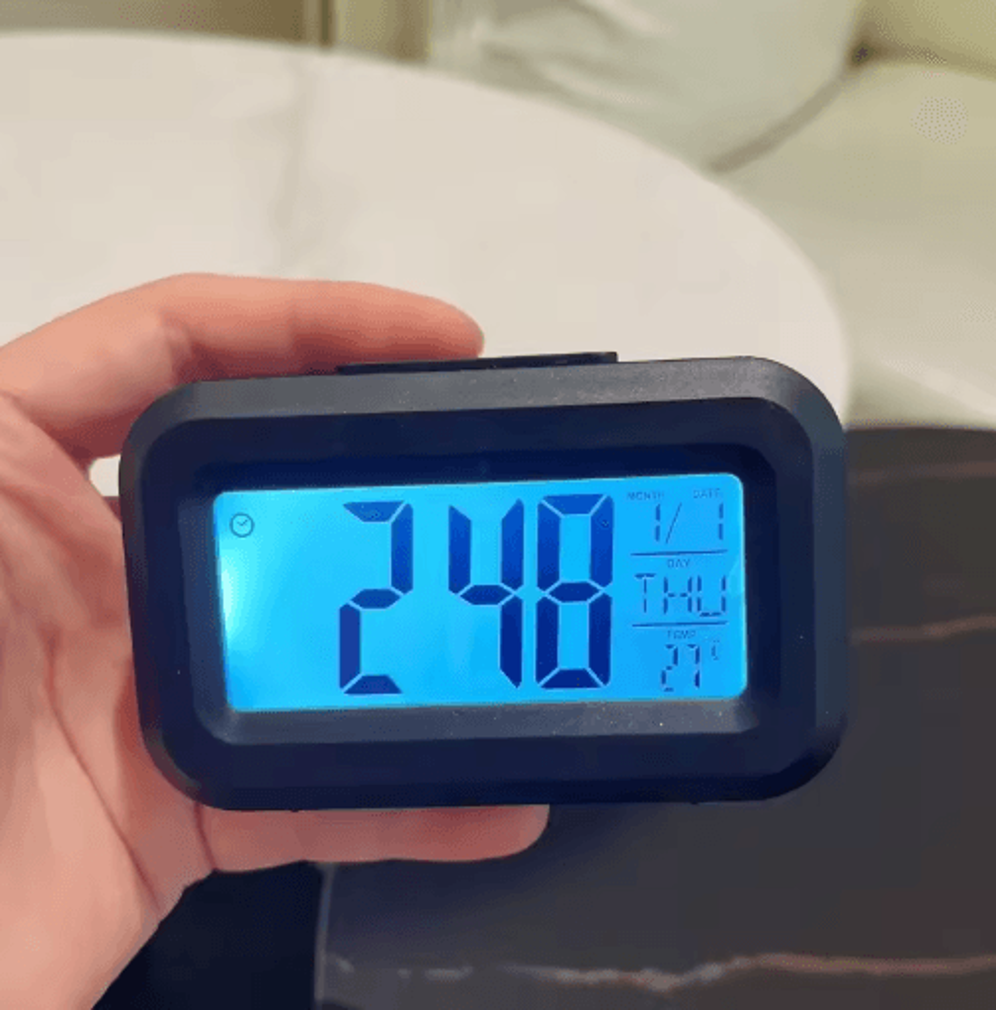 LED Digital Alarm Clock  Backlit Desktop Clock With Snooze  Calendar 11