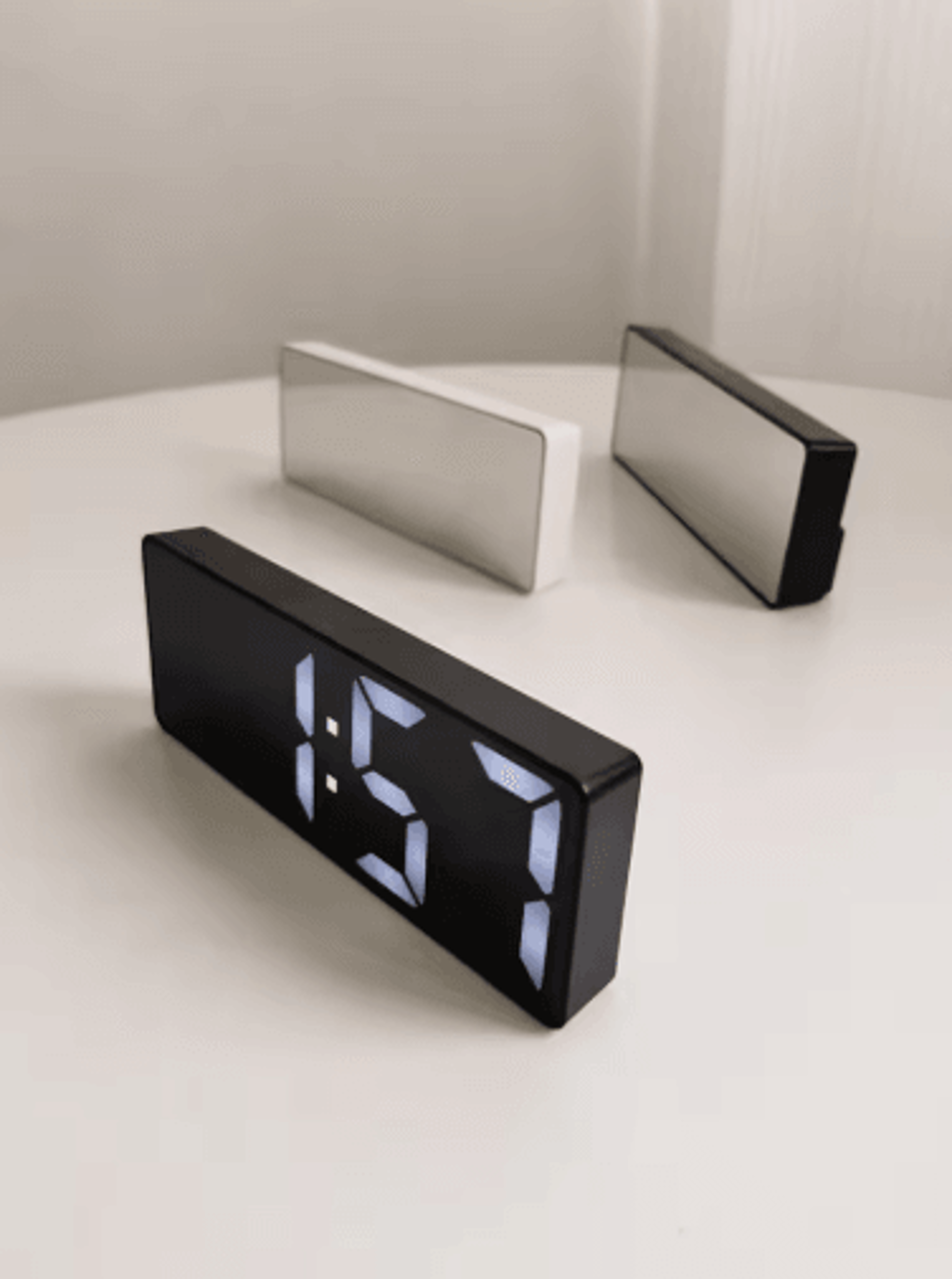 Modern Voice Control LED Mirror Alarm Clock  Portable Digital Desk Clock 4