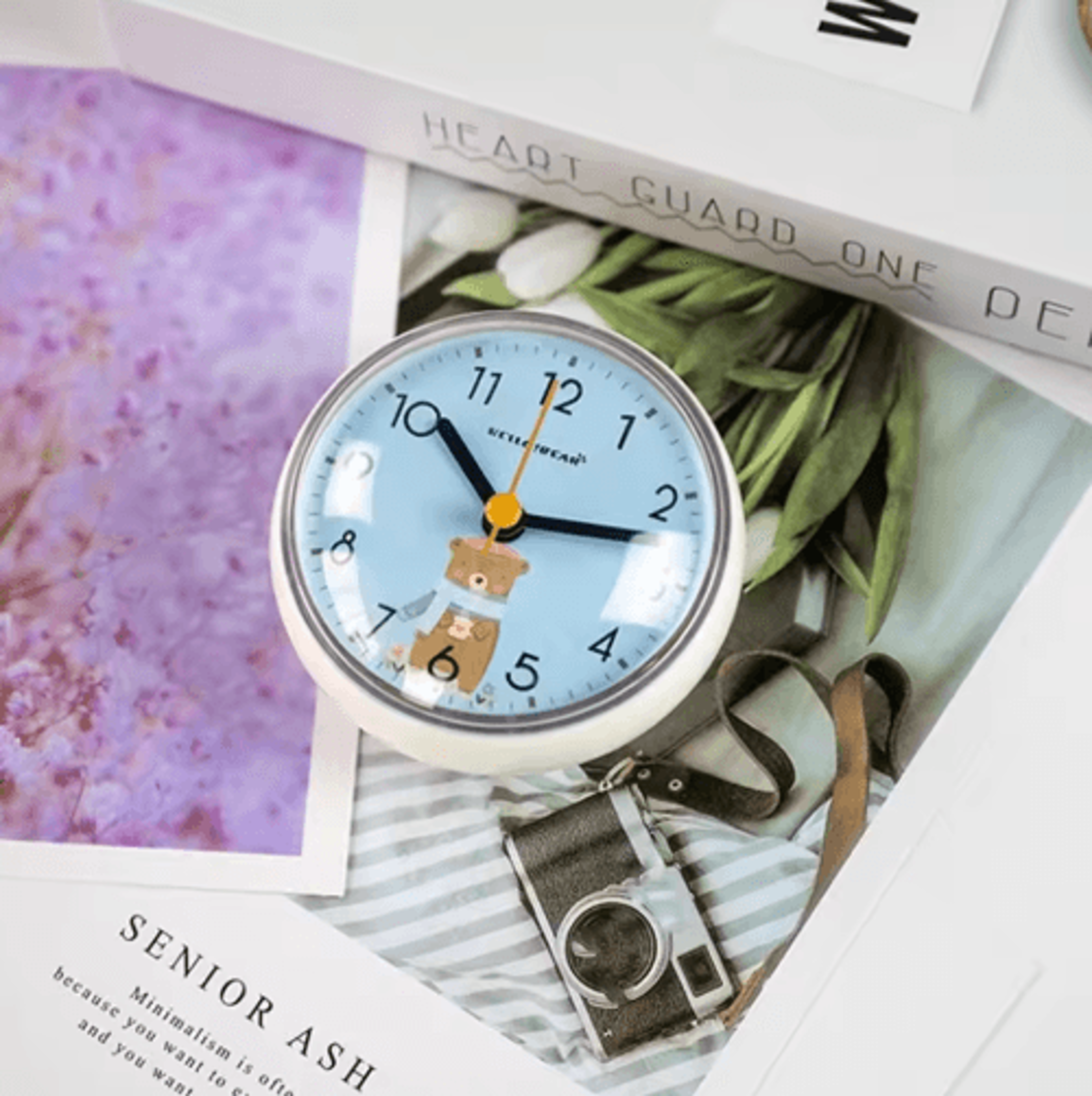 7cm Mini Suction Wall Clock  Waterproof AntiFog Quartz Clock For Bathroom  Kitchen 0