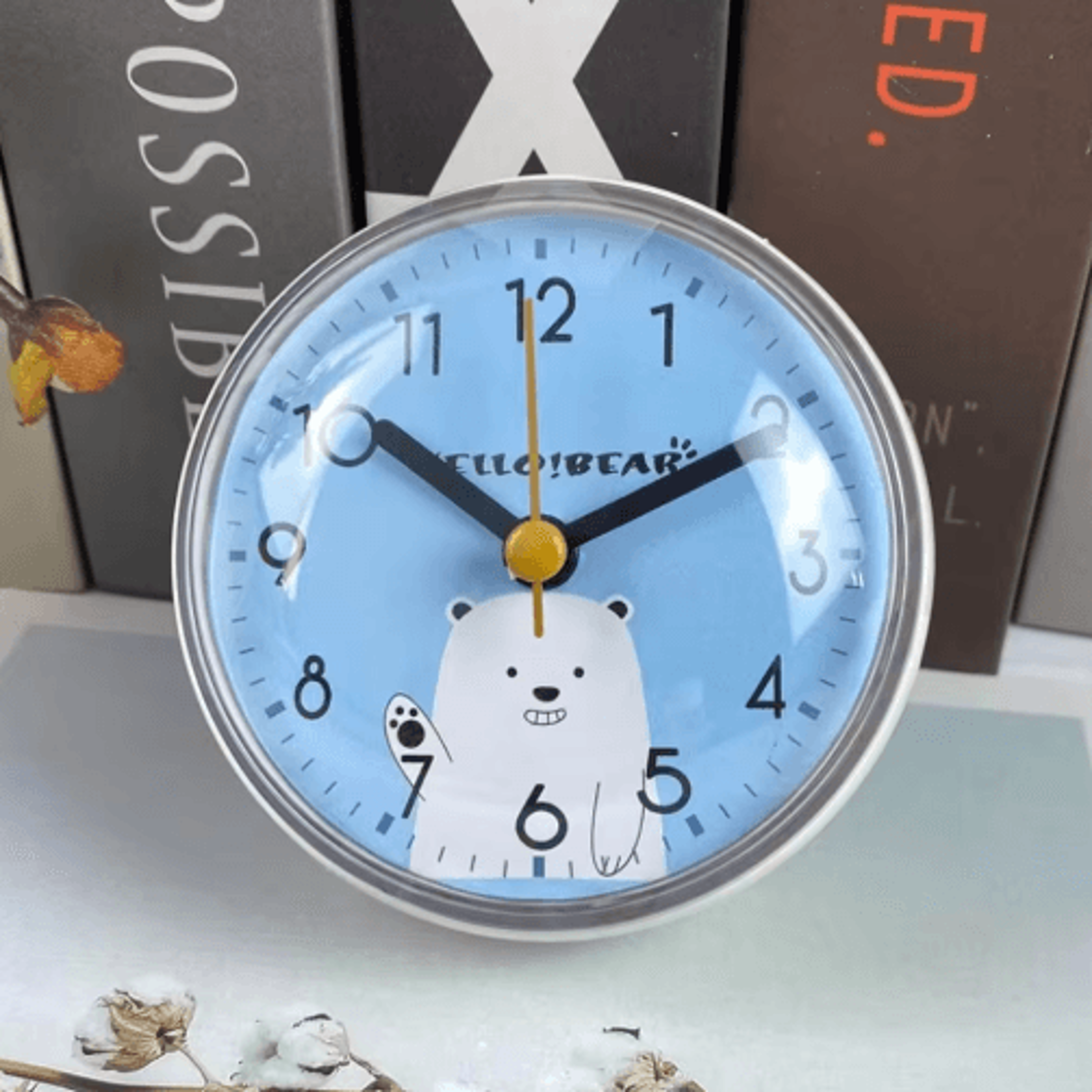 7cm Mini Suction Wall Clock  Waterproof AntiFog Quartz Clock For Bathroom  Kitchen 1