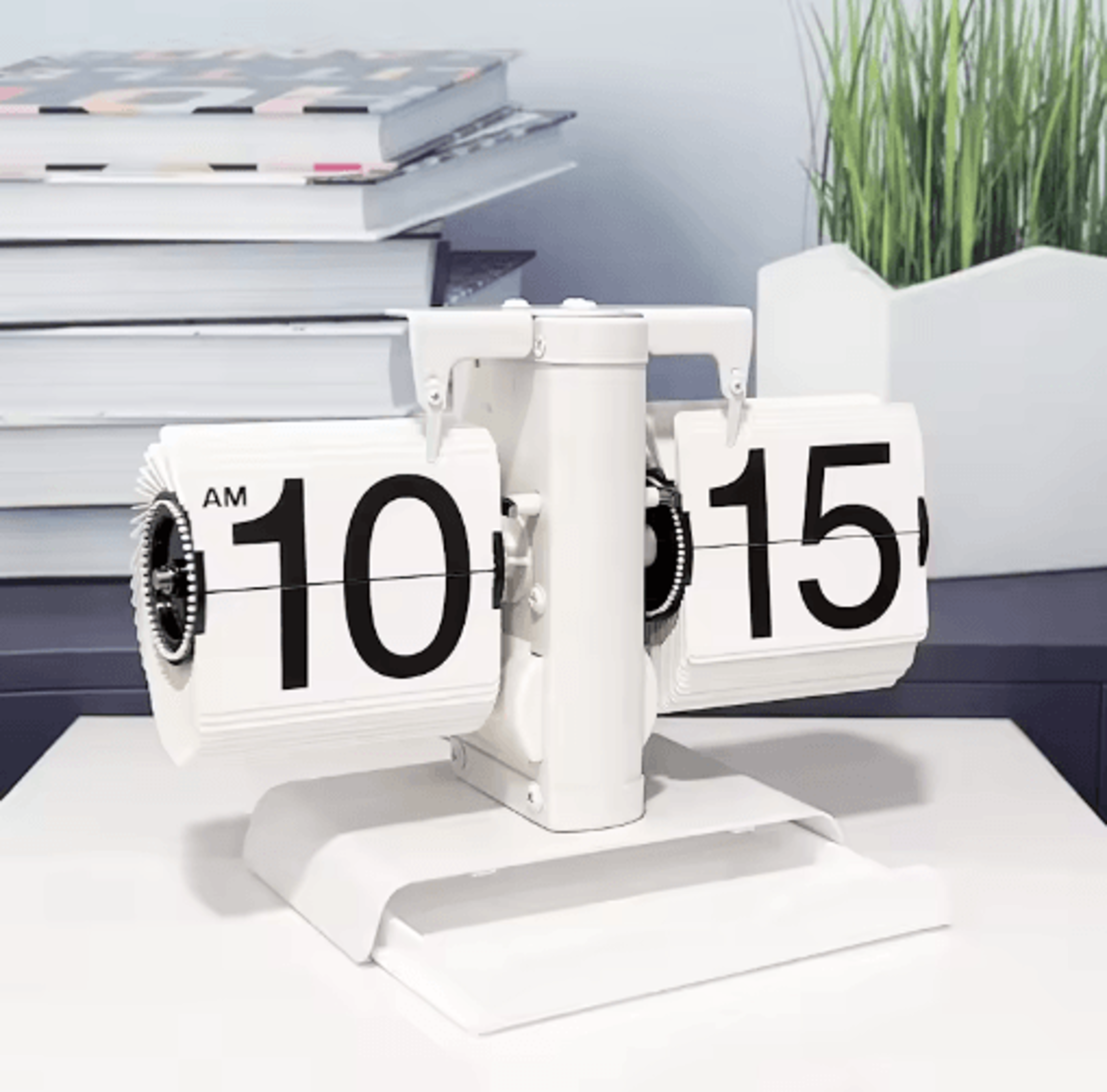 Vintage Flip Page Clock  Automatic Quartz Desktop Timepiece For Retro Decor 17