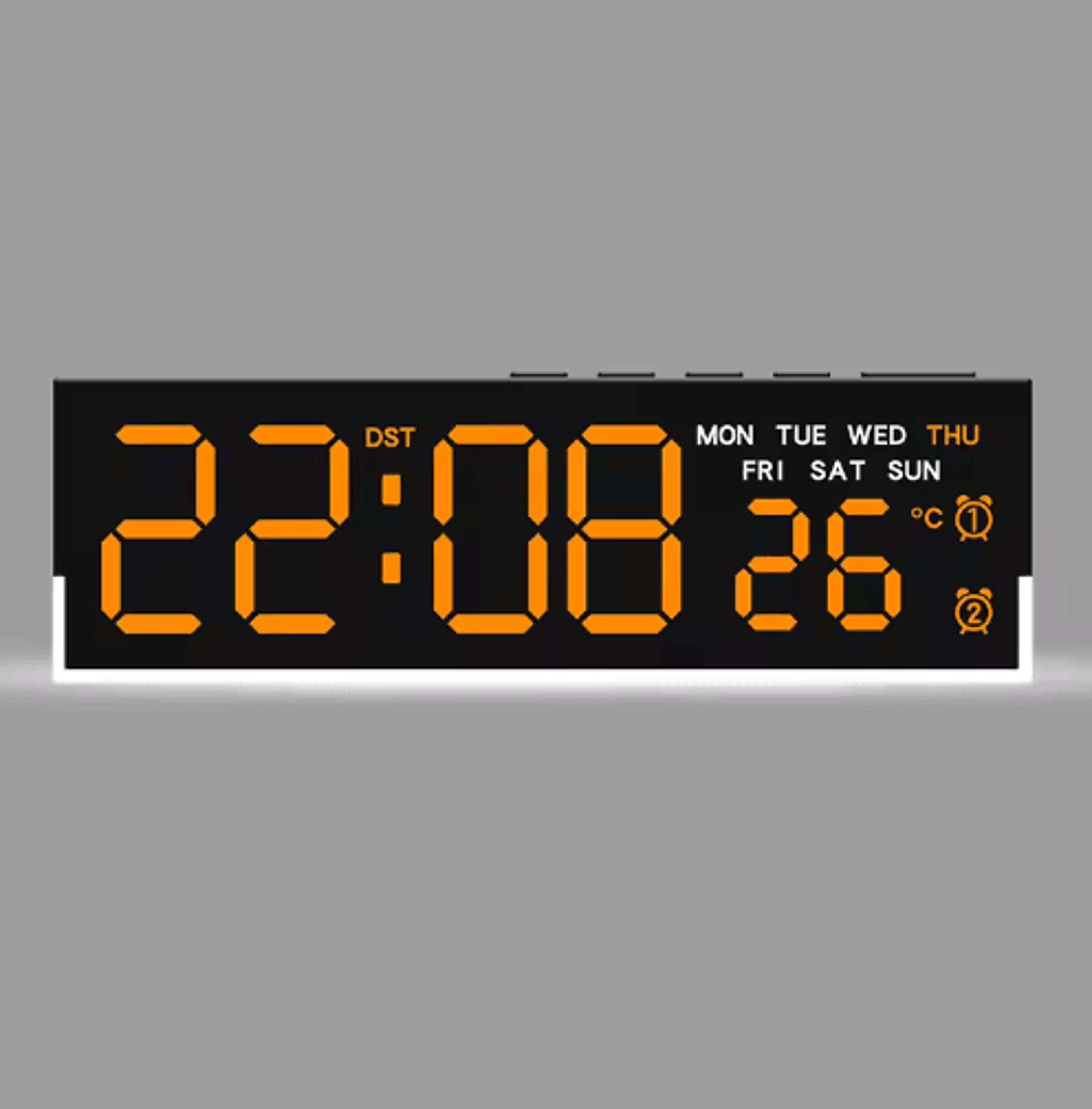 USB Digital Alarm Clock White Mood Light Dual Alarms  Temperature Display 3