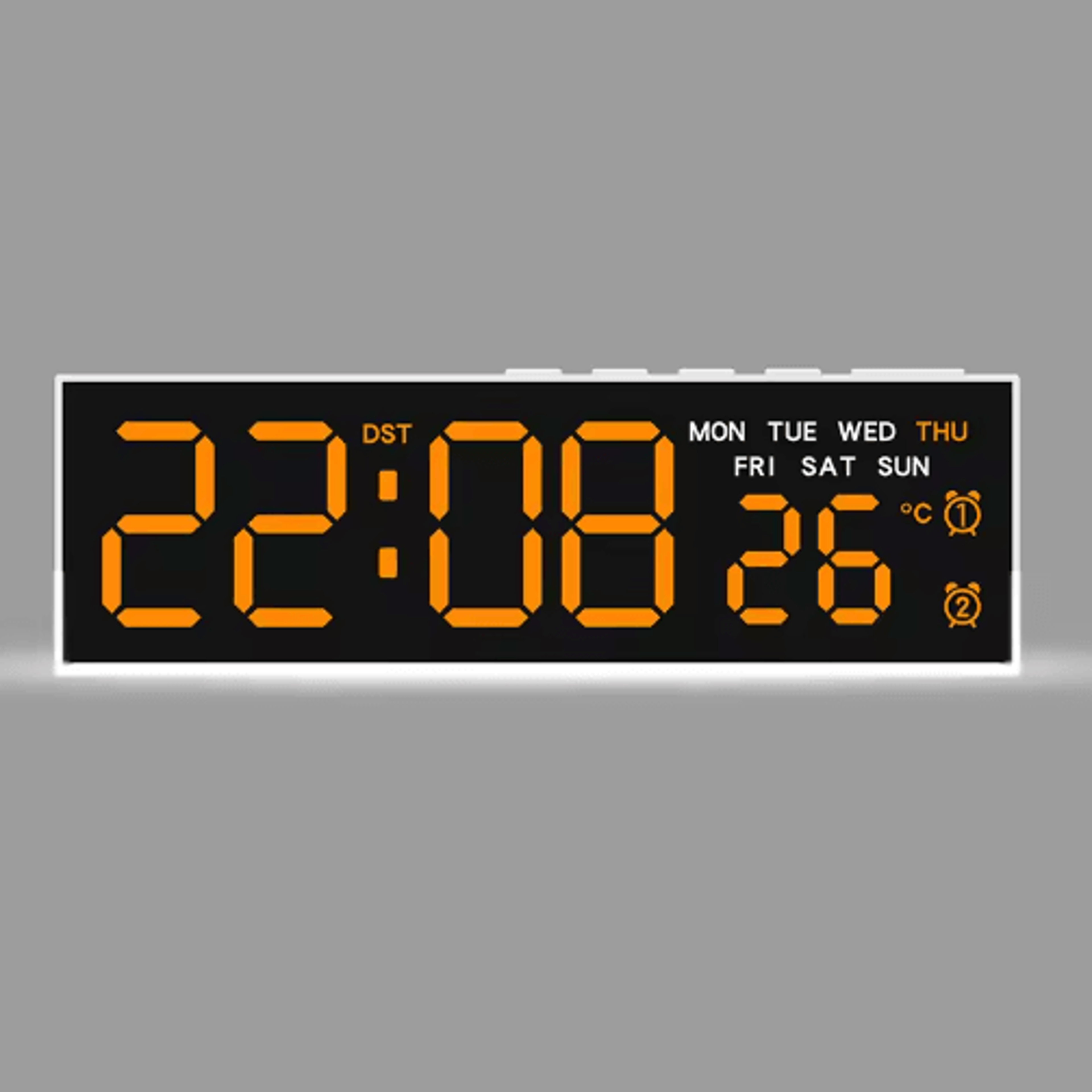 USB Digital Alarm Clock White Mood Light Dual Alarms  Temperature Display 2