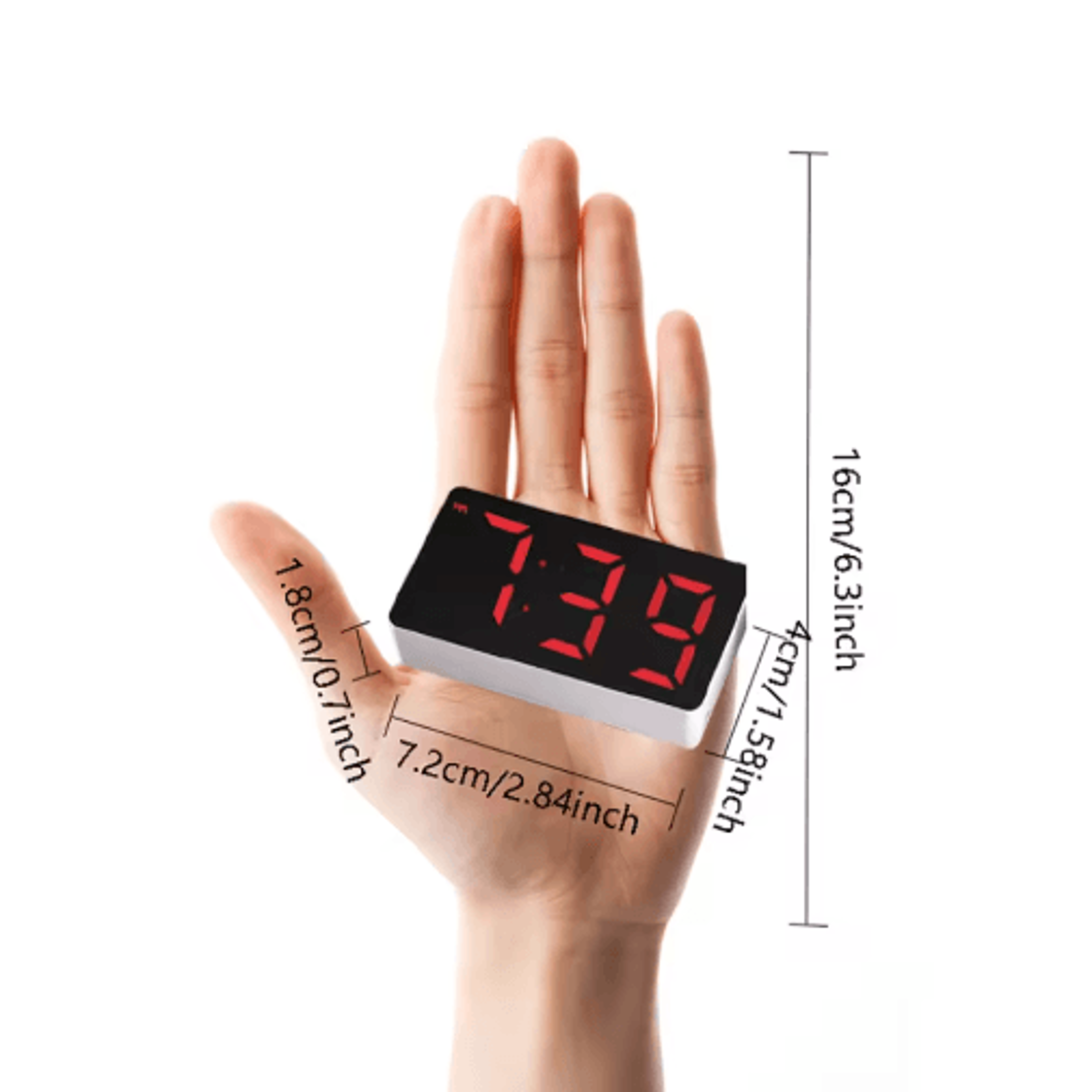Mini LED Mirror Alarm Clock  Compact Digital Desk Clock For Bedroom Decor 5