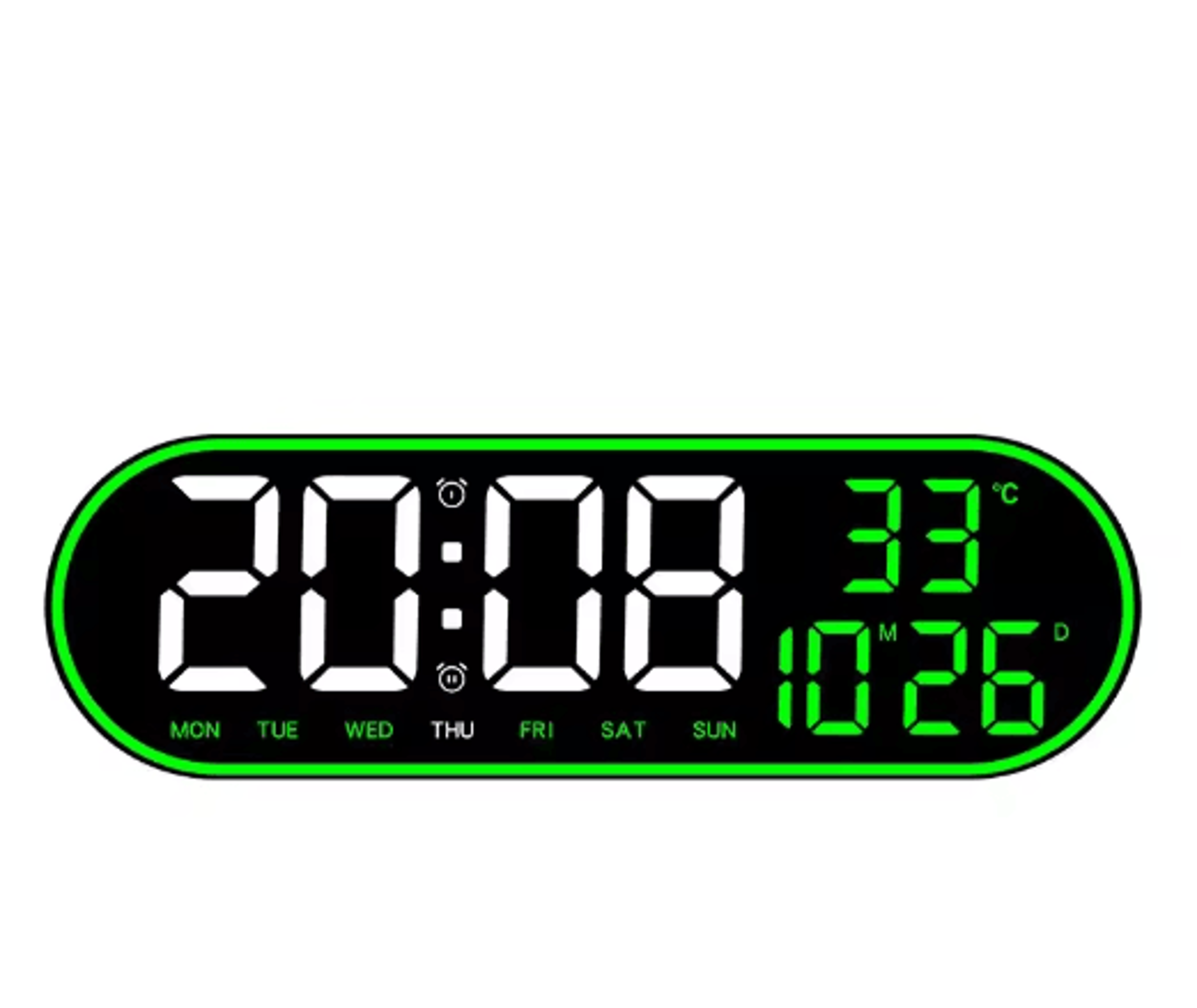15Inch LED Digital Wall Clock  Remote Control With Temperature Date  Week Display 3