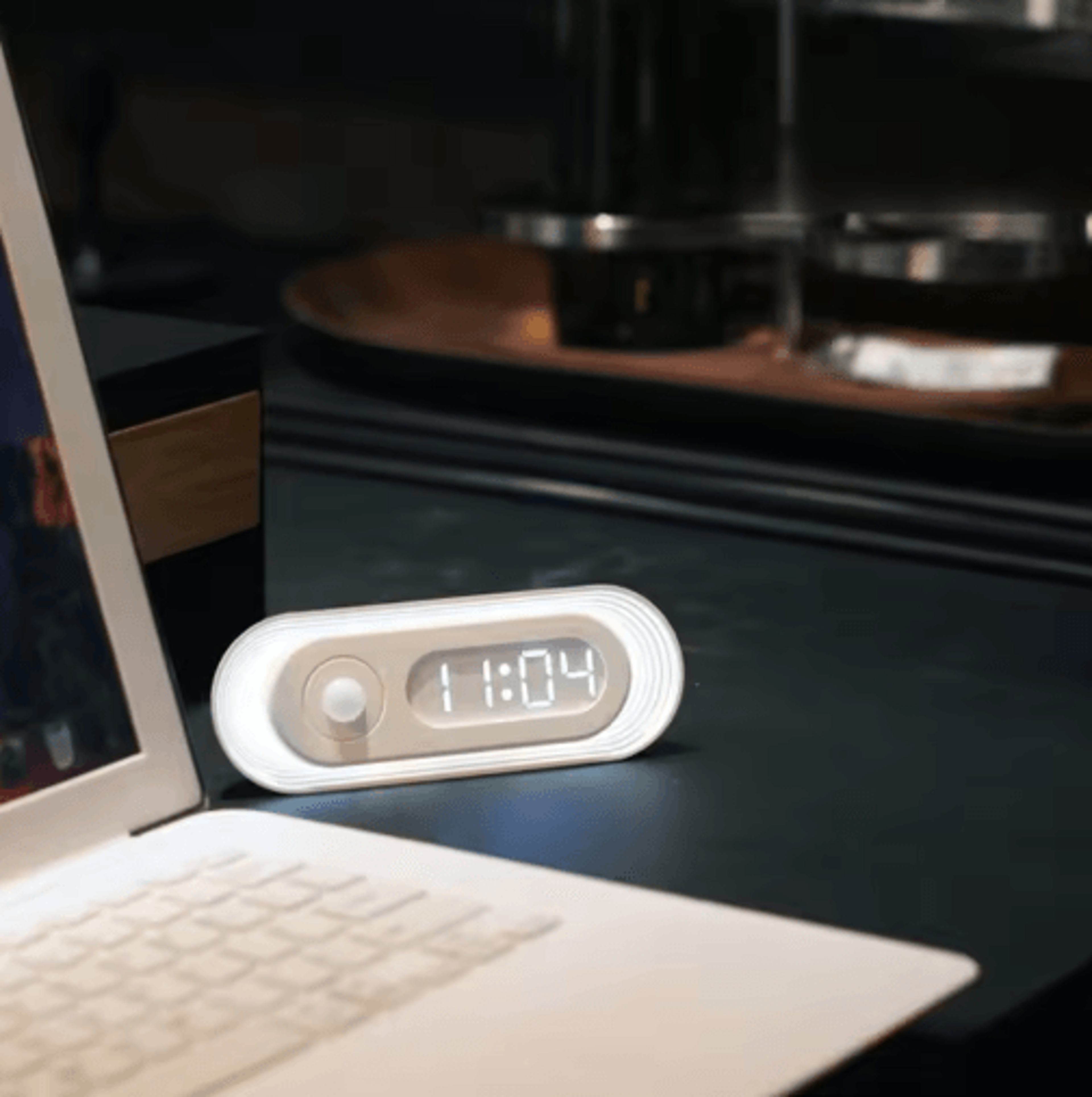 Motion Sensor Wall Clock Night Light  USB Suction Clock For Home Decor 6