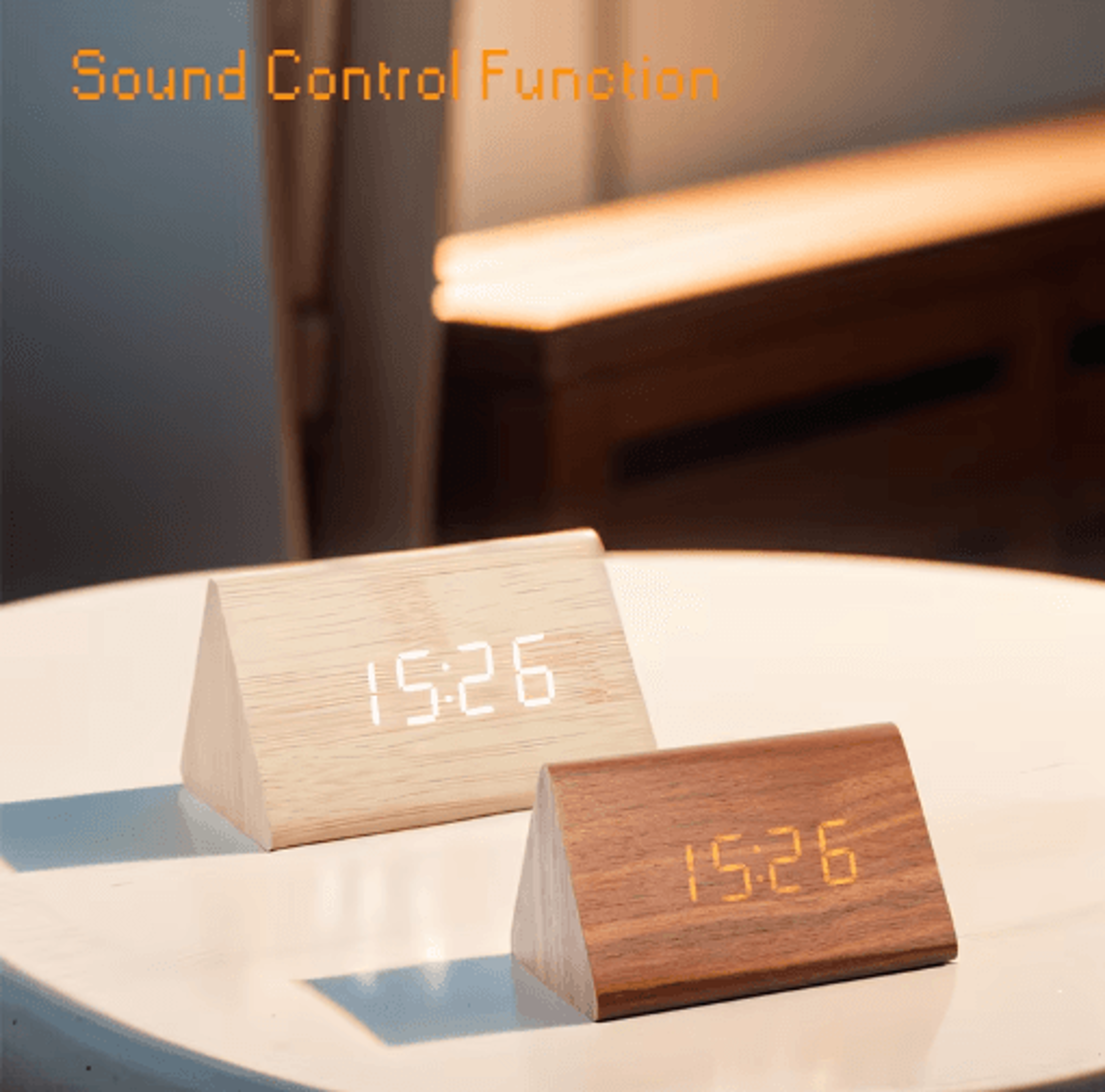 NIDITON Wooden Digital Alarm Clock  Time Date  Temperature Display 6