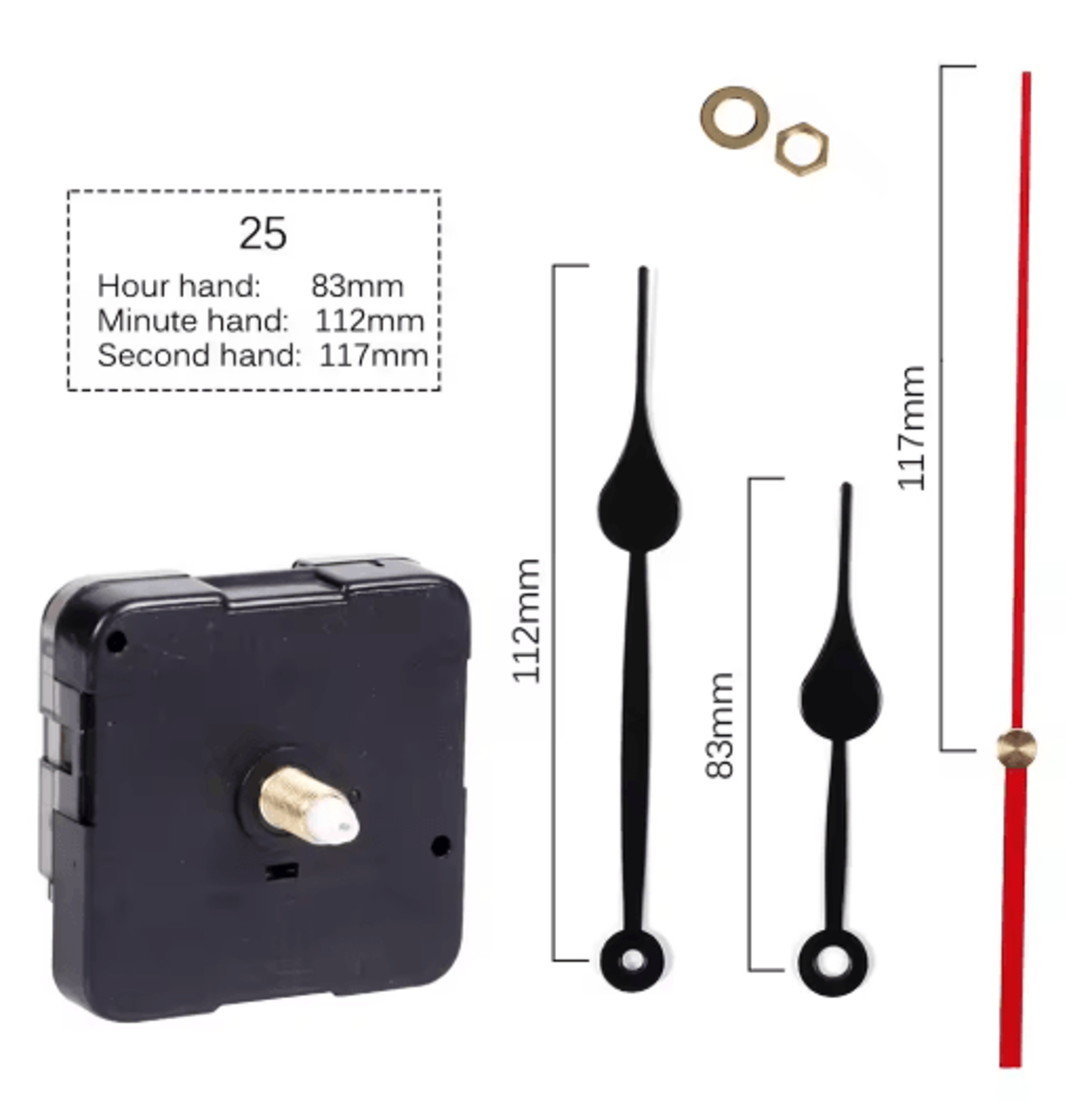 Silent Quartz Clock Mechanism  DIY Wall Clock Movement Replacement Part 20