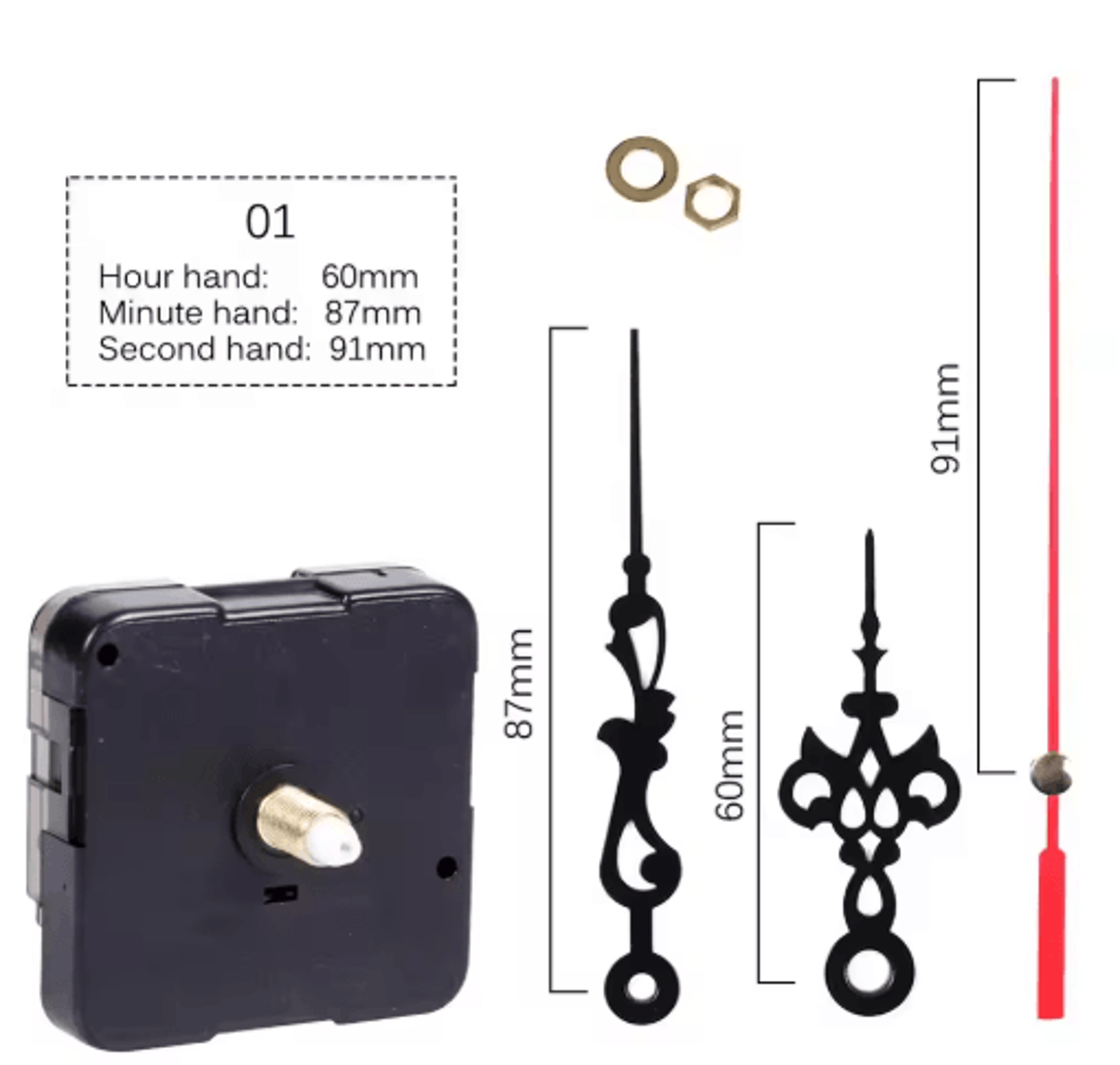 Silent Quartz Clock Mechanism  DIY Wall Clock Movement Replacement Part 25