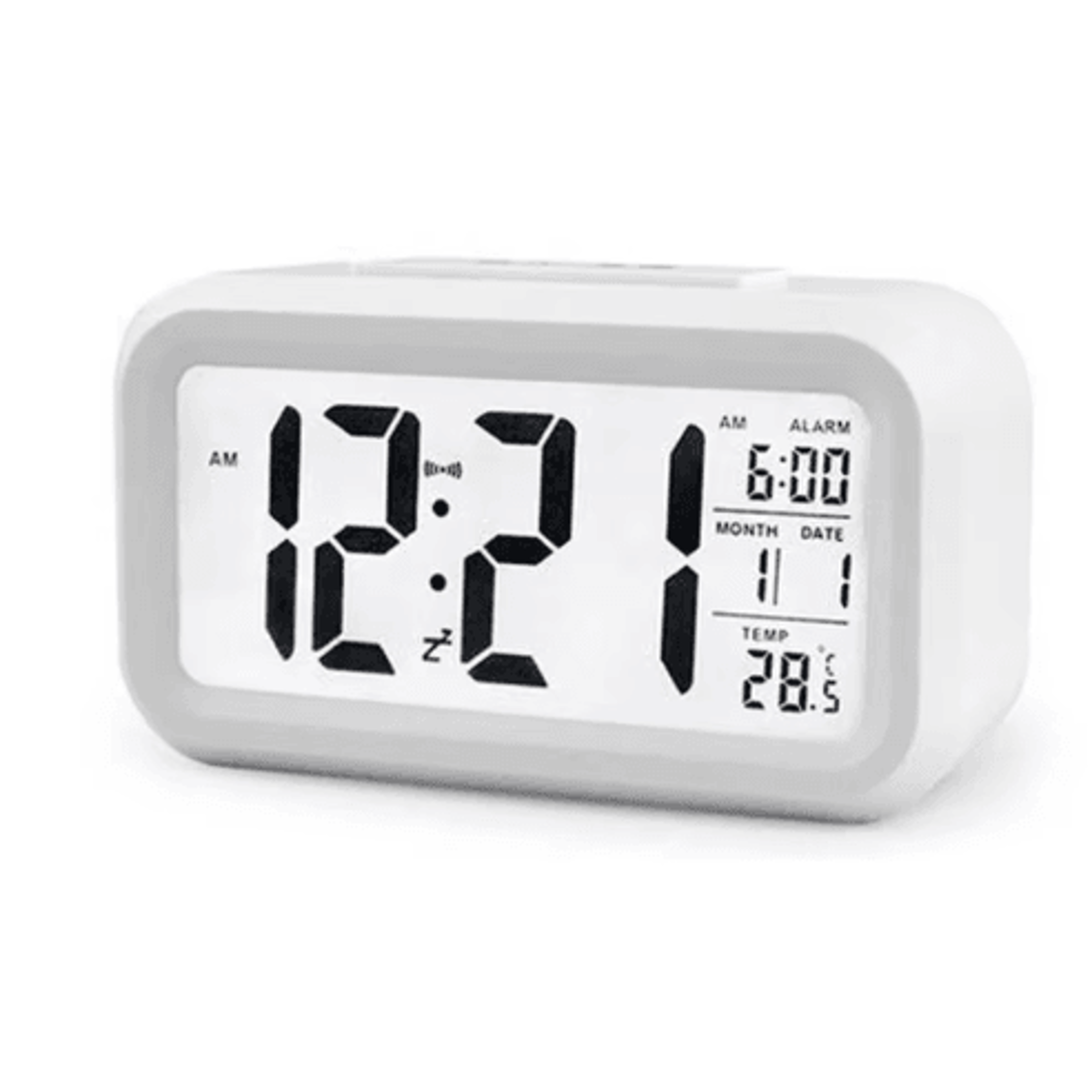 Digital LCD Alarm Clock  Calendar  Thermometer Desktop Clock 7