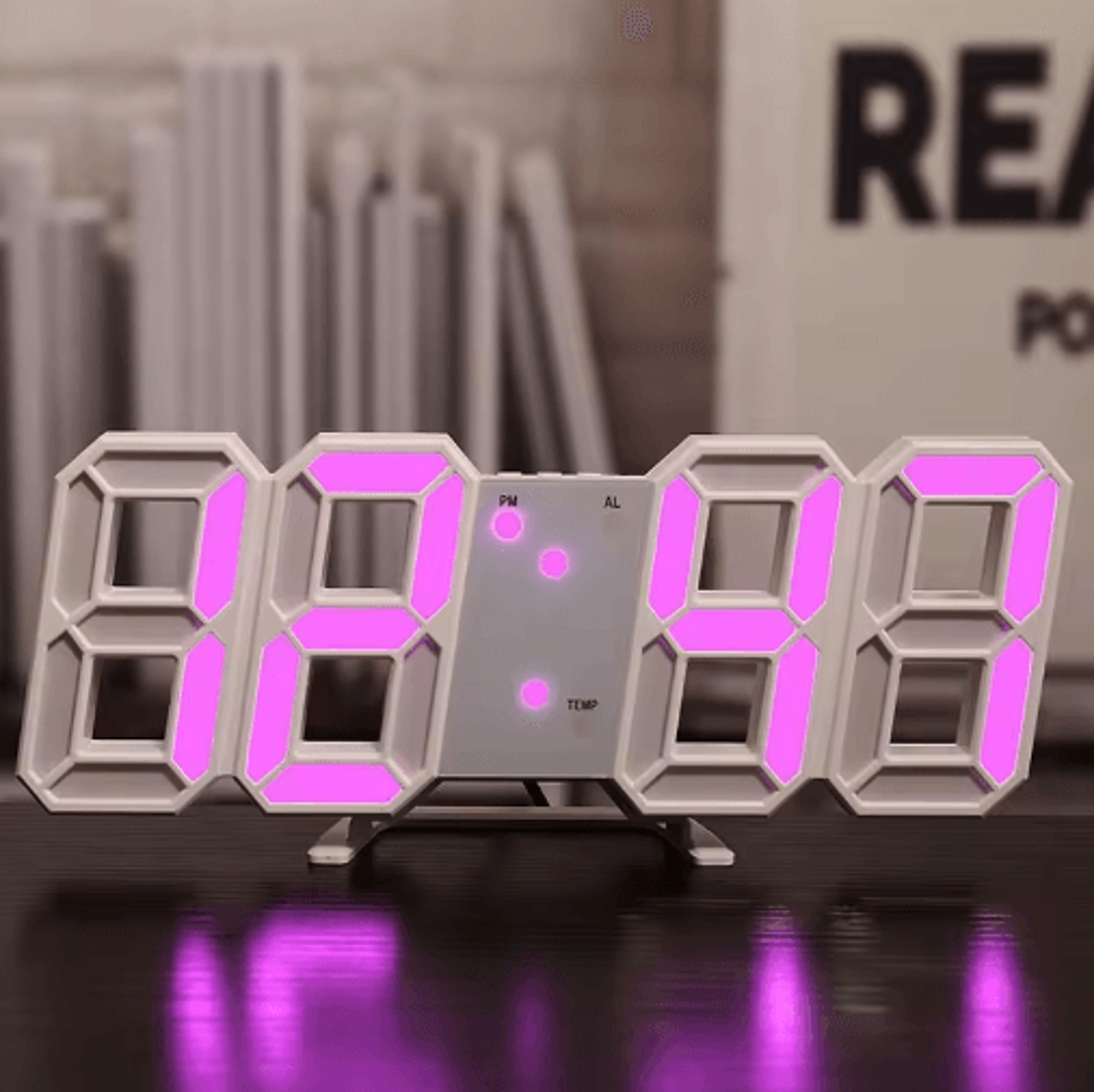 3D LED Digital Alarm Clock  Wall  Desk Clock With Temperature Display 5