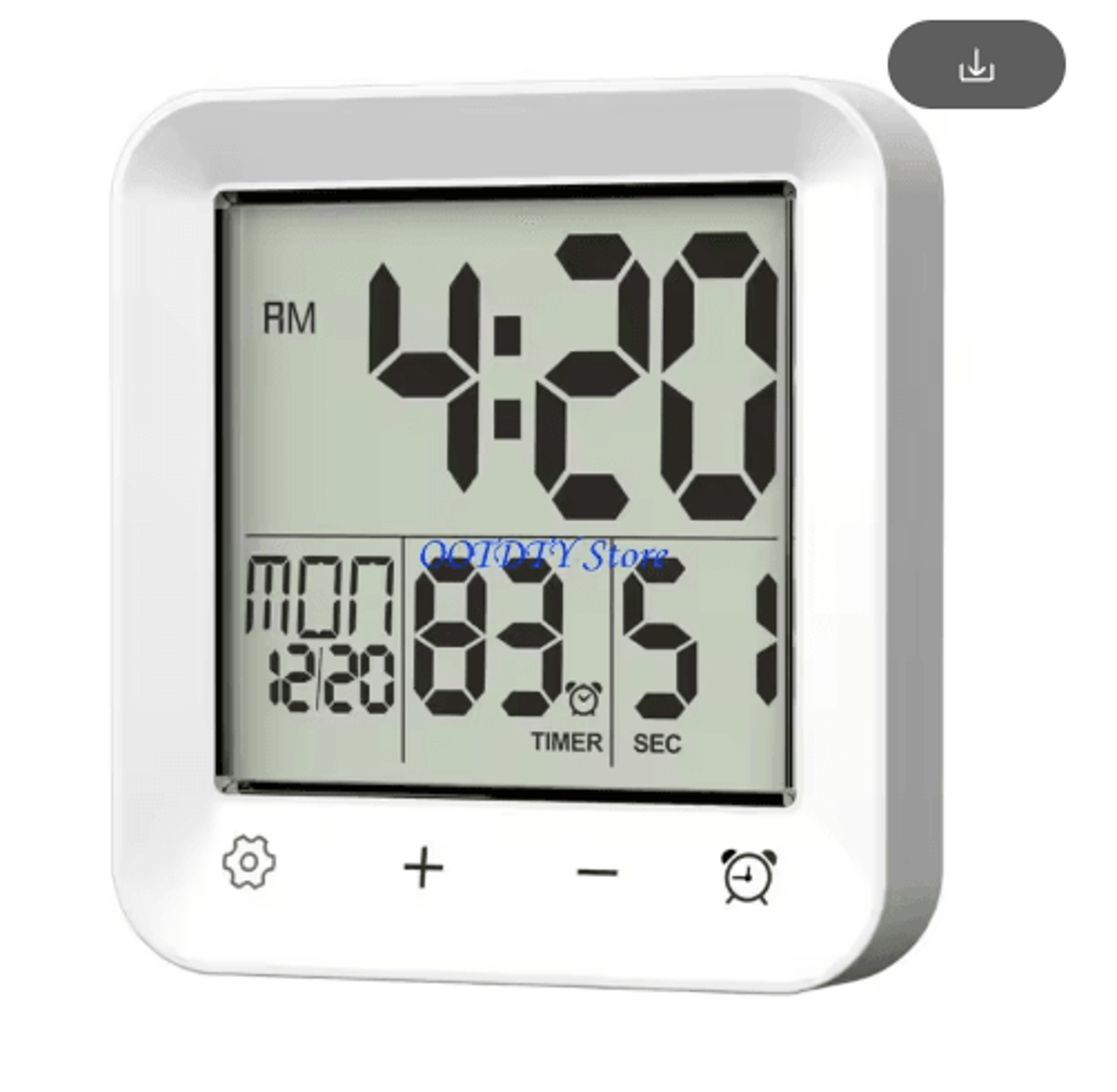 367A WaterResistant Bathroom Clock  LCD Suction Cup Clock With Temperature  Calendar 2