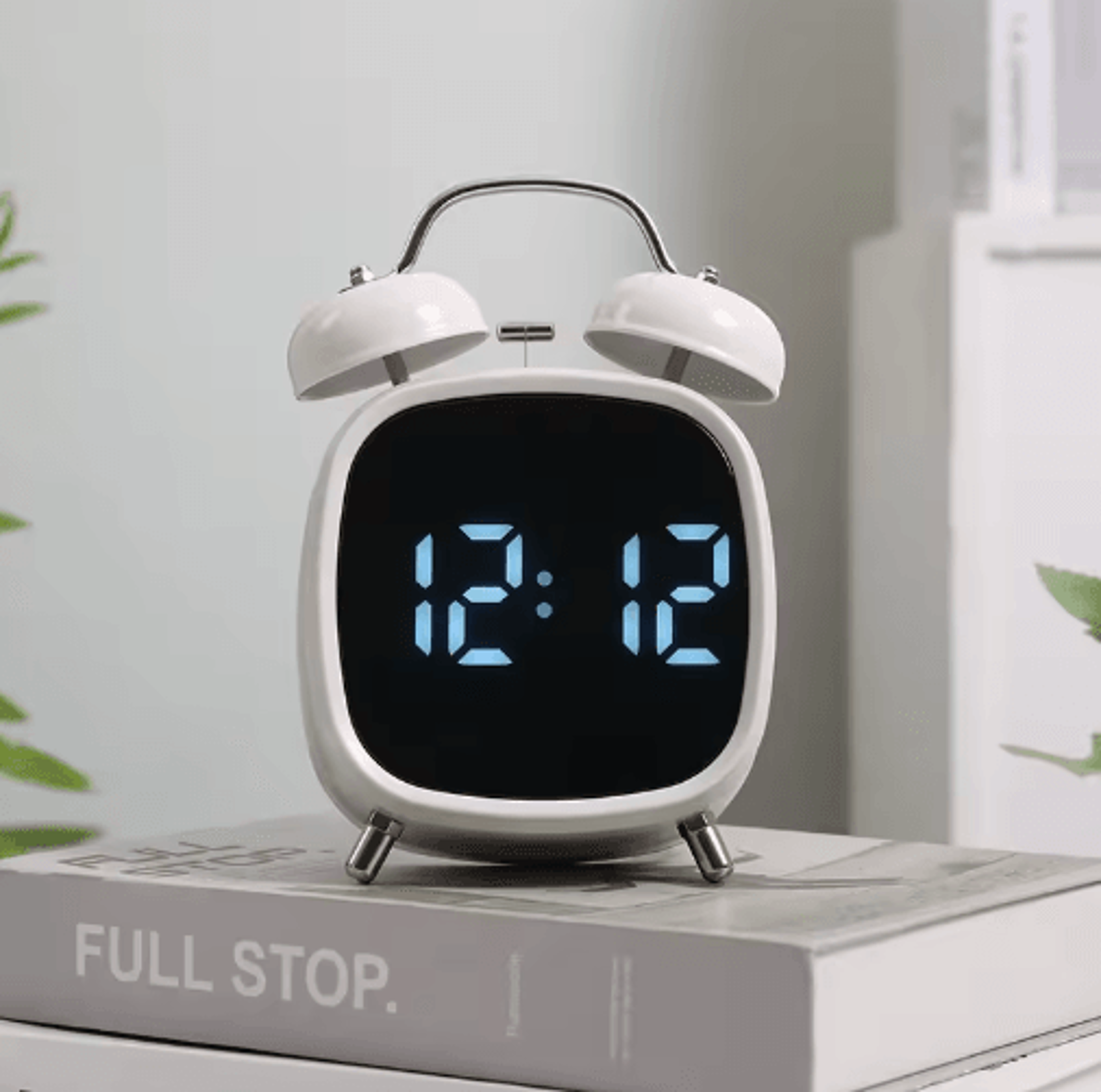 Voice Control Double Bell Alarm Clock  Super Loud LED Clock For Heavy Sleepers 0