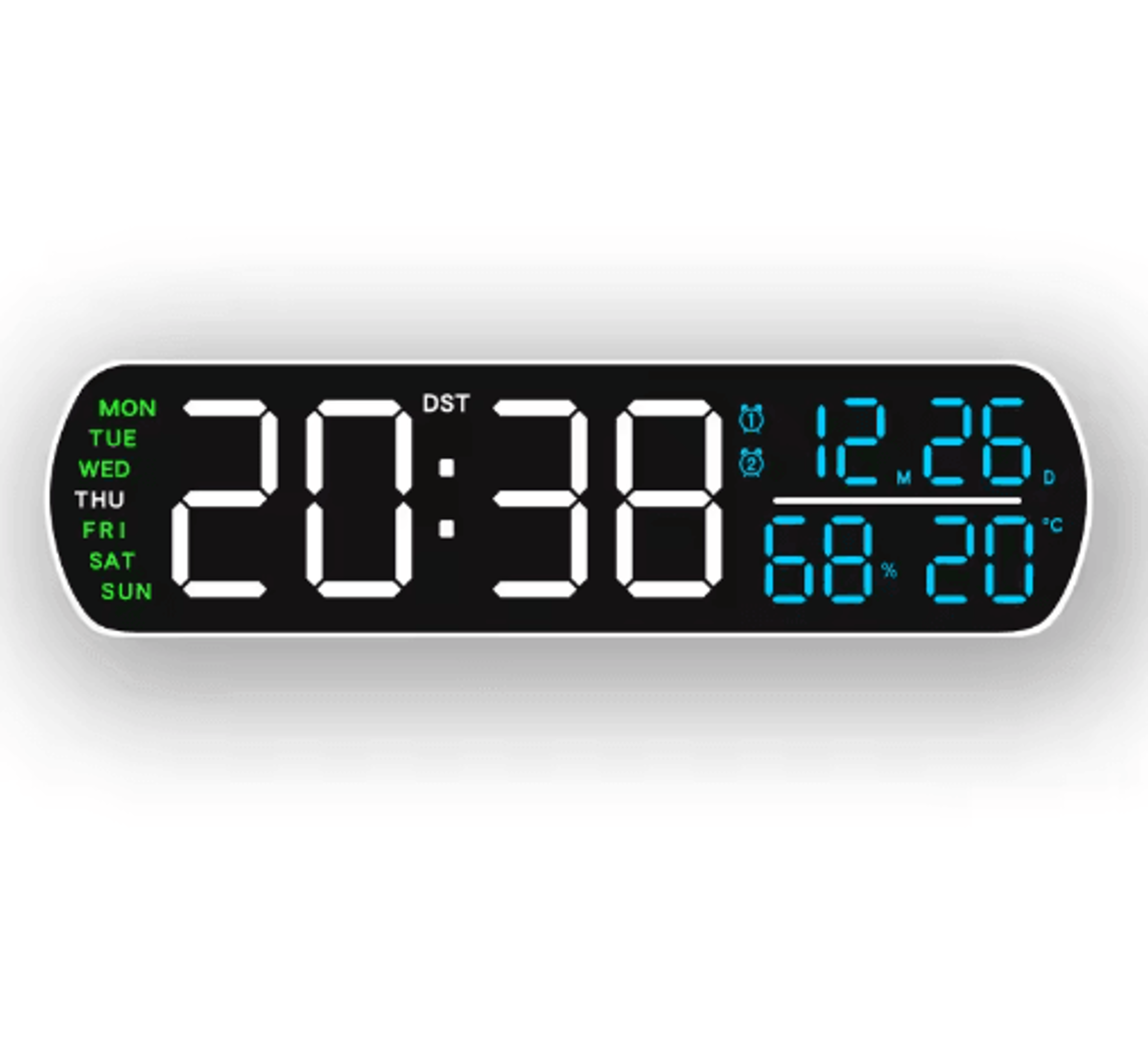 Multifunctional LED Alarm Clock  Temperature Humidity Dual Alarm  Countdown 4