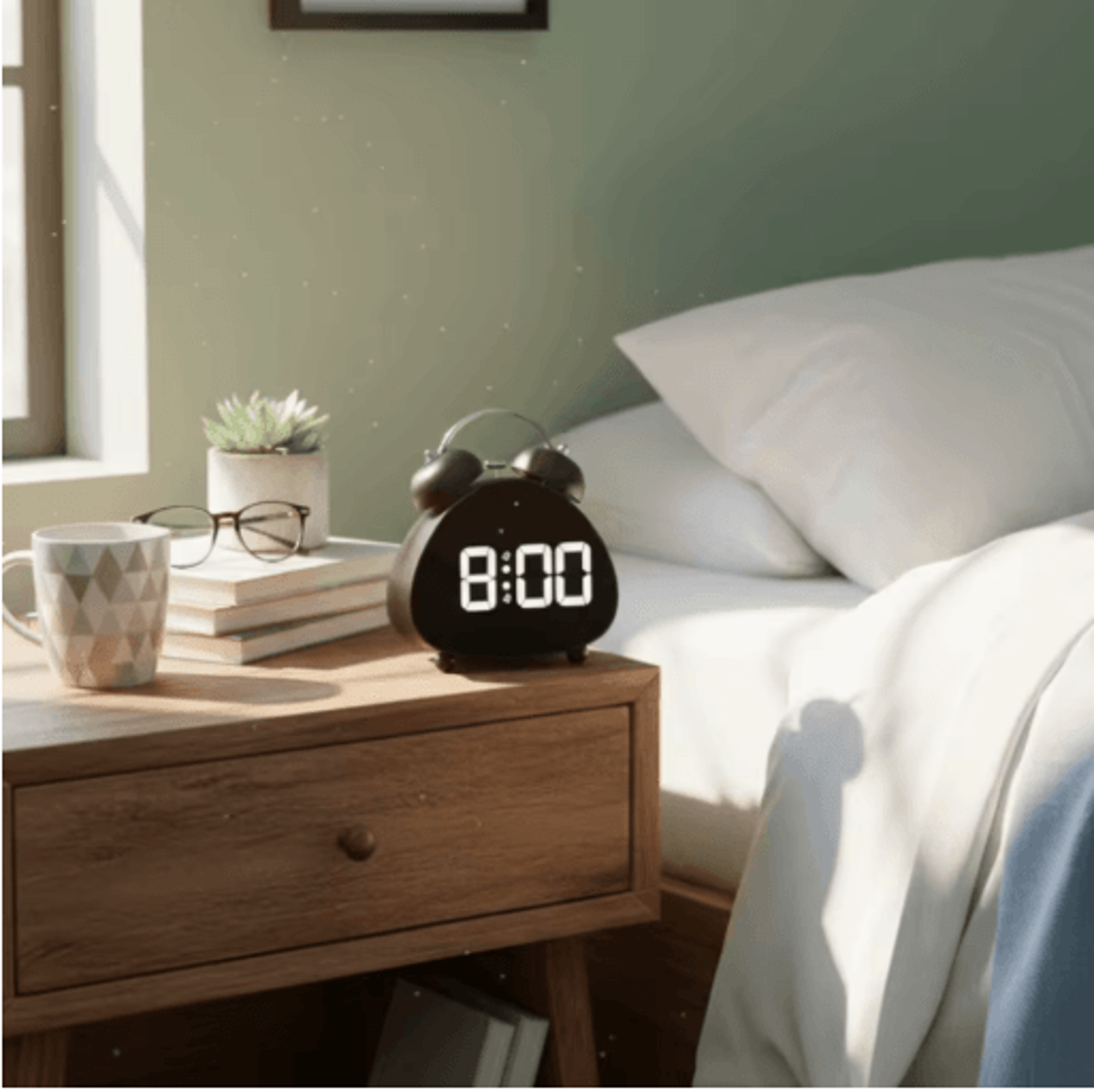 Vintage LED Alarm Clock  Super Loud Mechanical Ringing Tabletop Clock 0