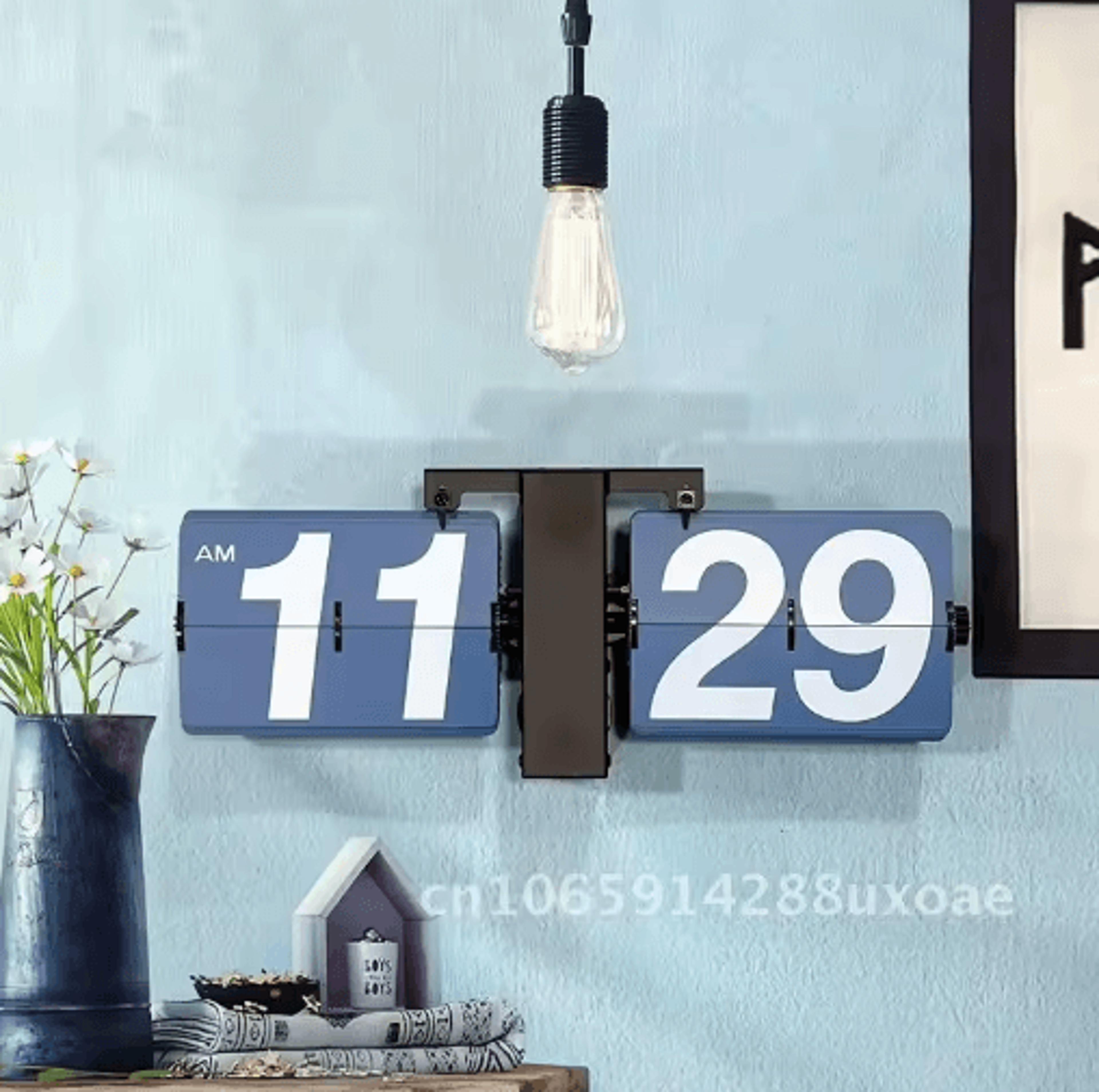 Retro Automatic Flip Clock  Mechanical Wall  Desktop Statement Clock 0