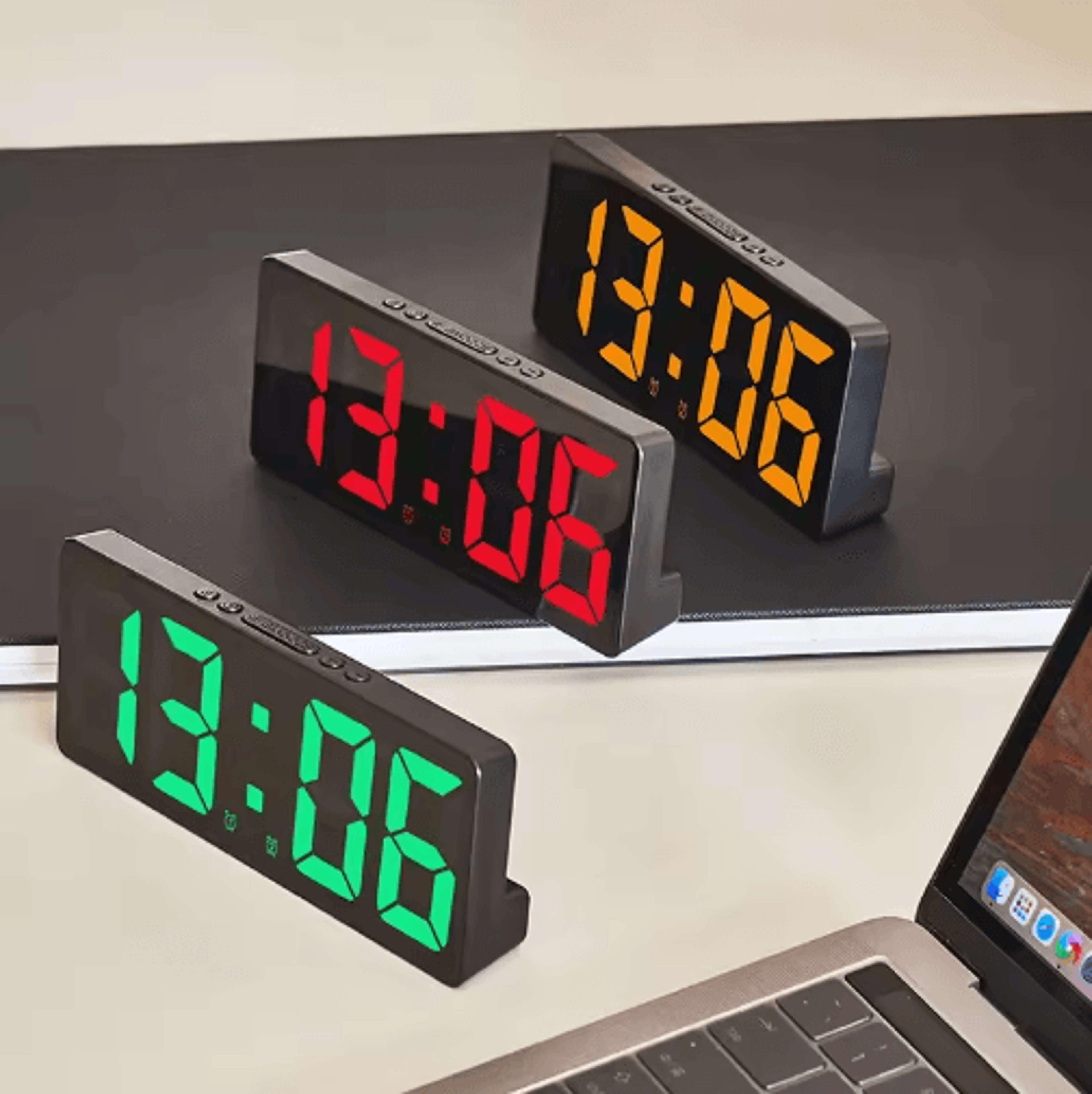 Multifunction LED Digital Clock  Color Night Light Temperature  Calendar Display 0