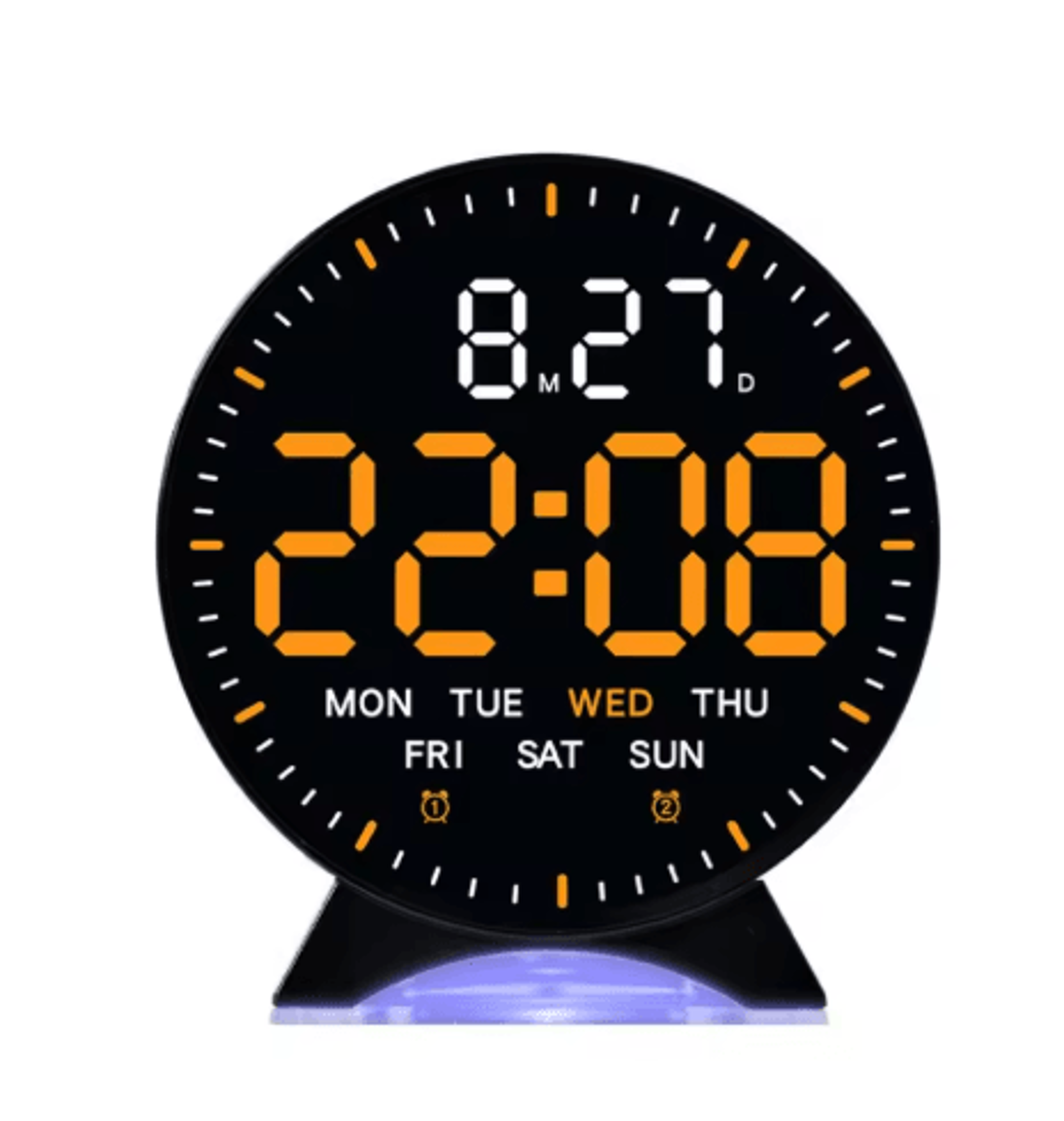 LED Digital Alarm Clock  Date Week  Adjustable Brightness Display 1
