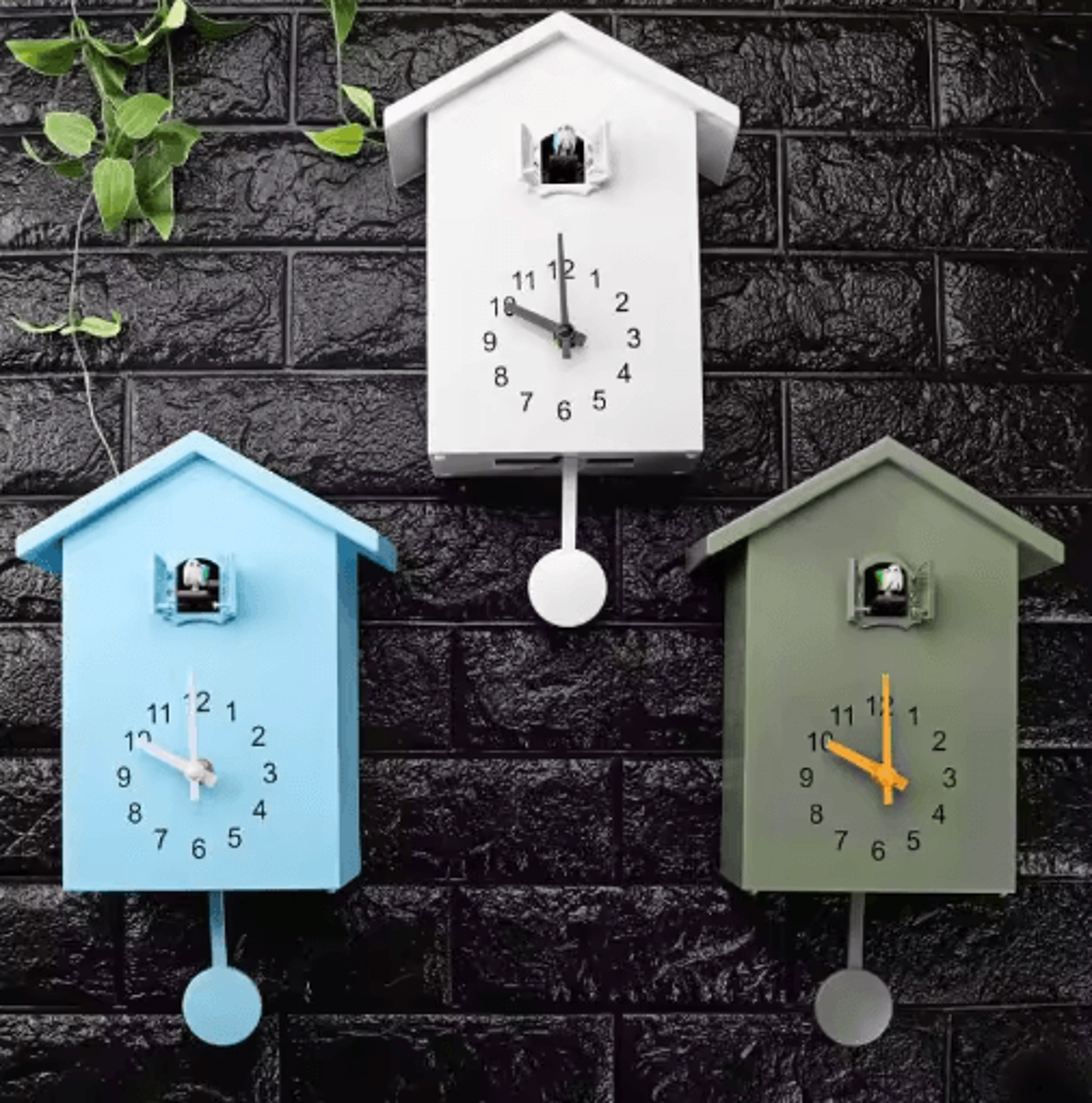 Cuckoo Pendulum Wall Clock  LowNoise Decorative Clock With Hourly Time Report 6