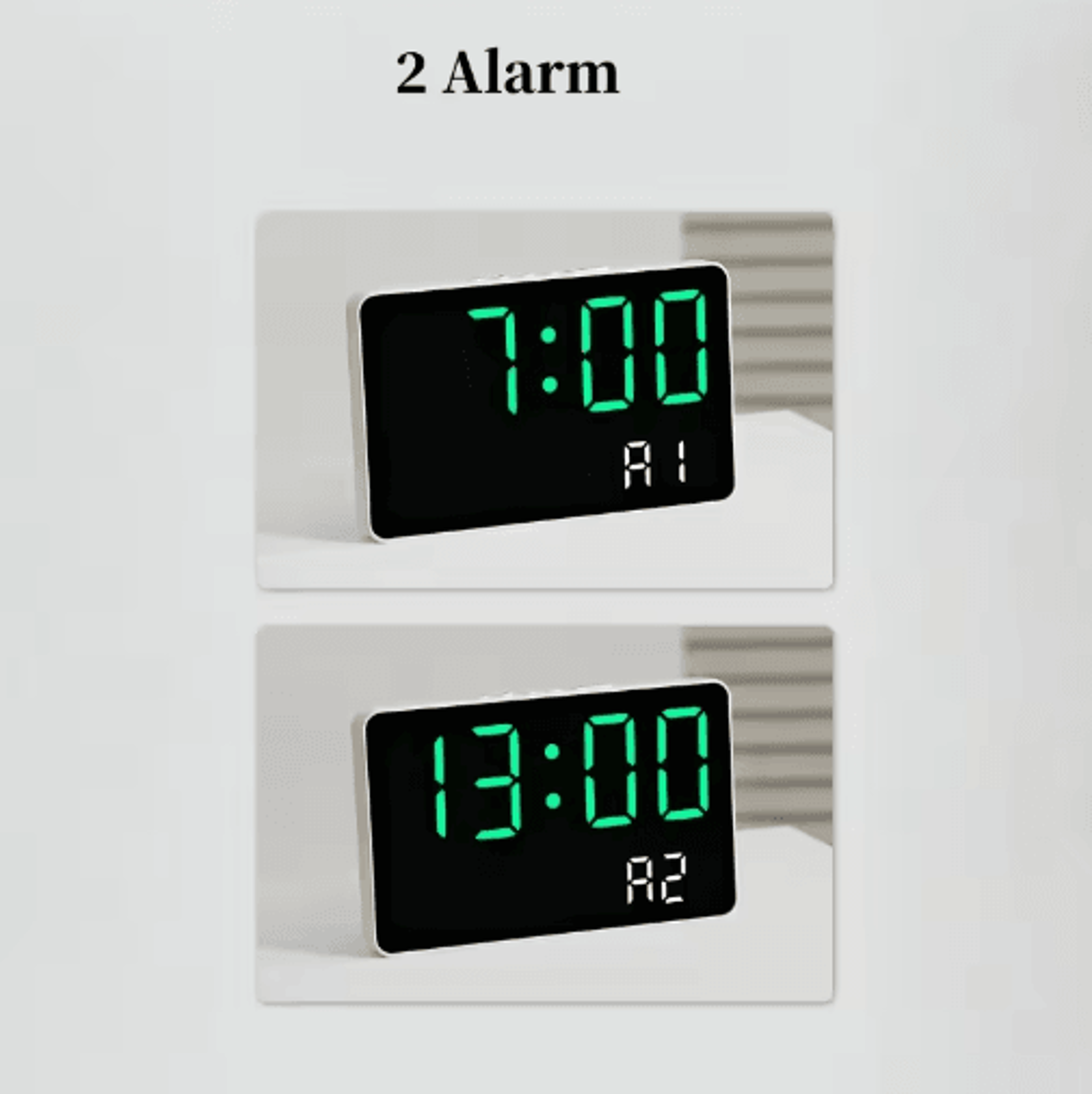 Digital LED Alarm Clock  Temperature Humidity  Comfort Level Display 9