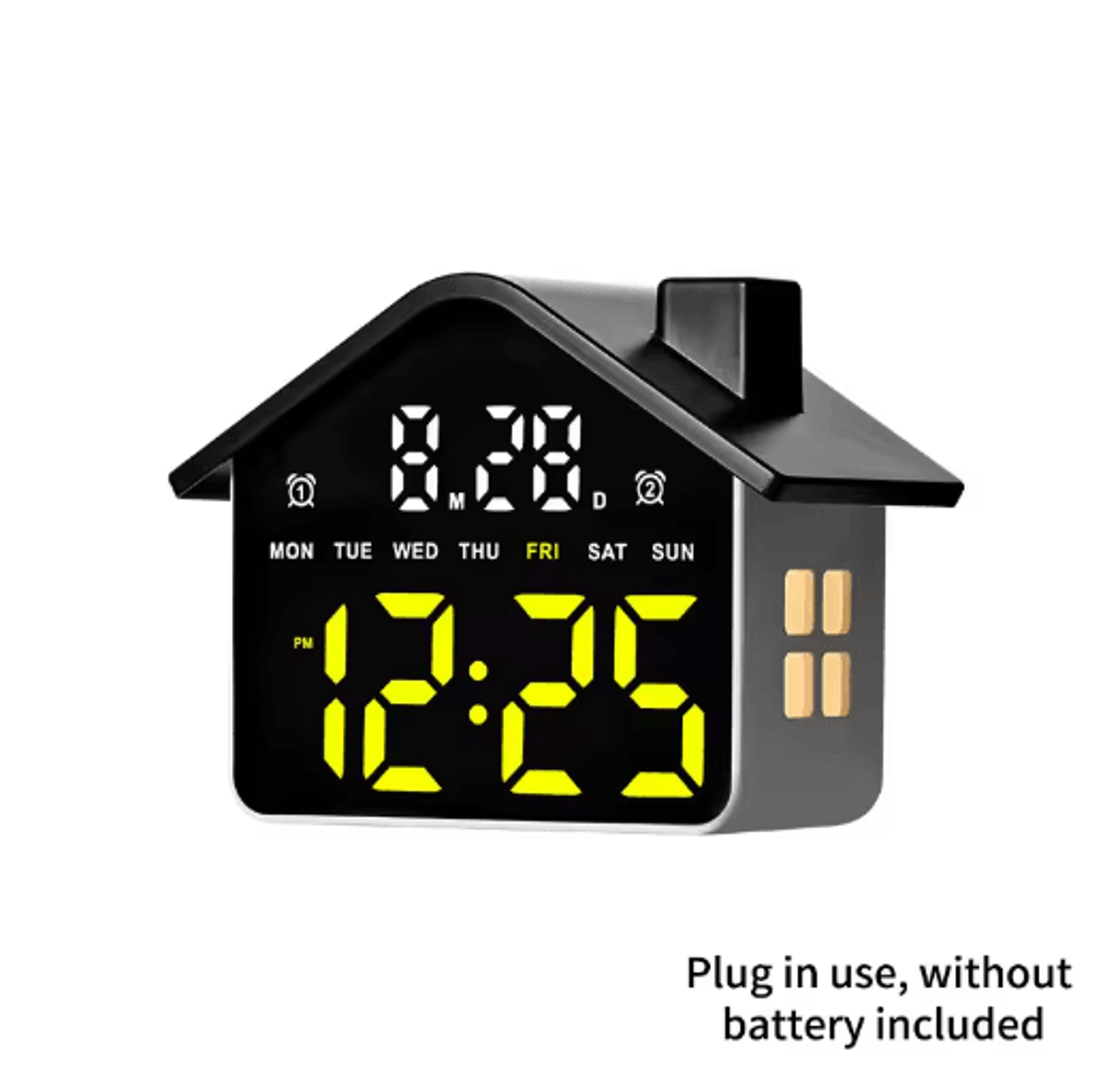LED HouseShaped Alarm Clock  Night Light With Date  Week Display 2