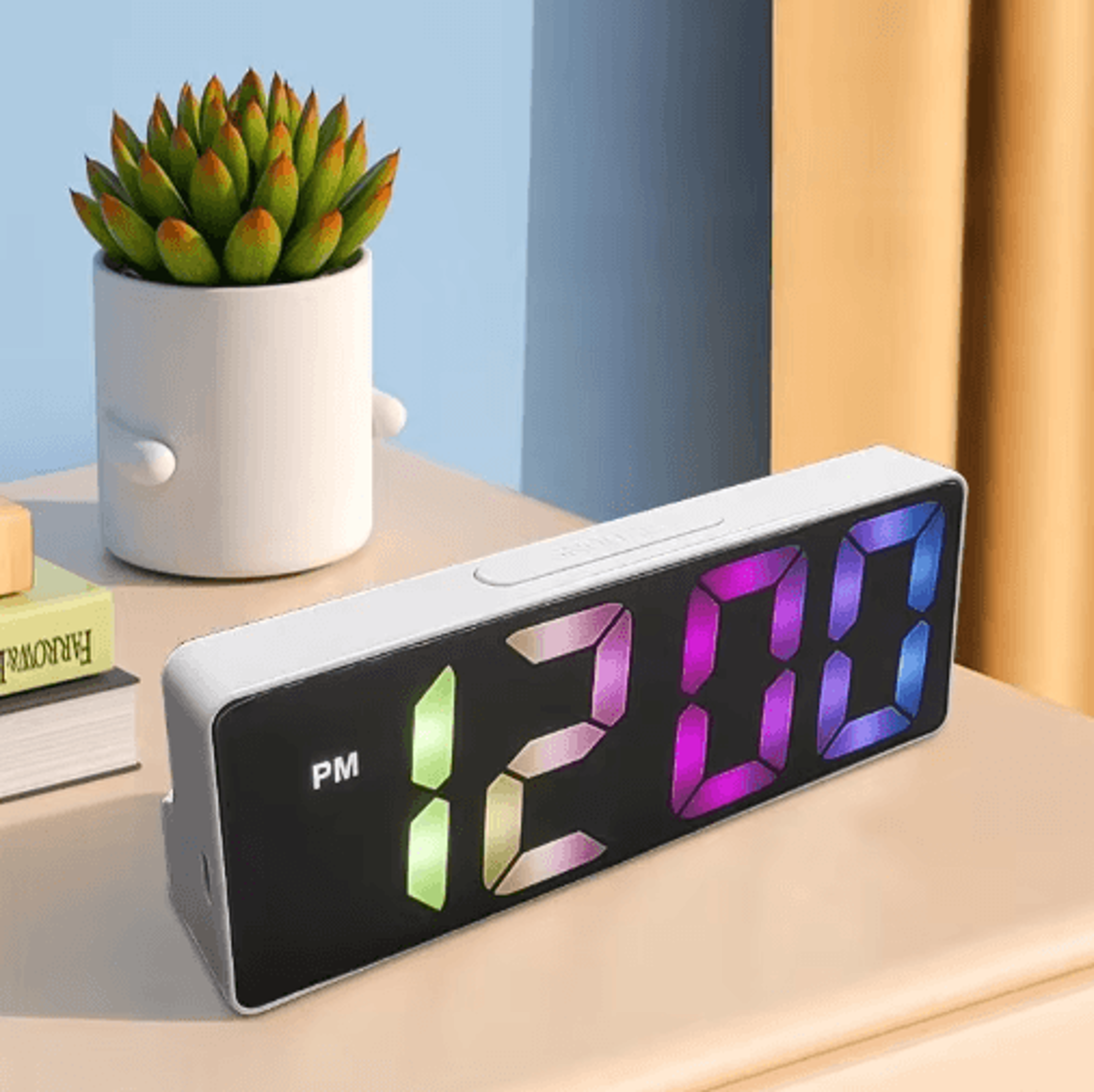 Voice Control LED Alarm Clock  Temperature Date  USB TypeC Port 0