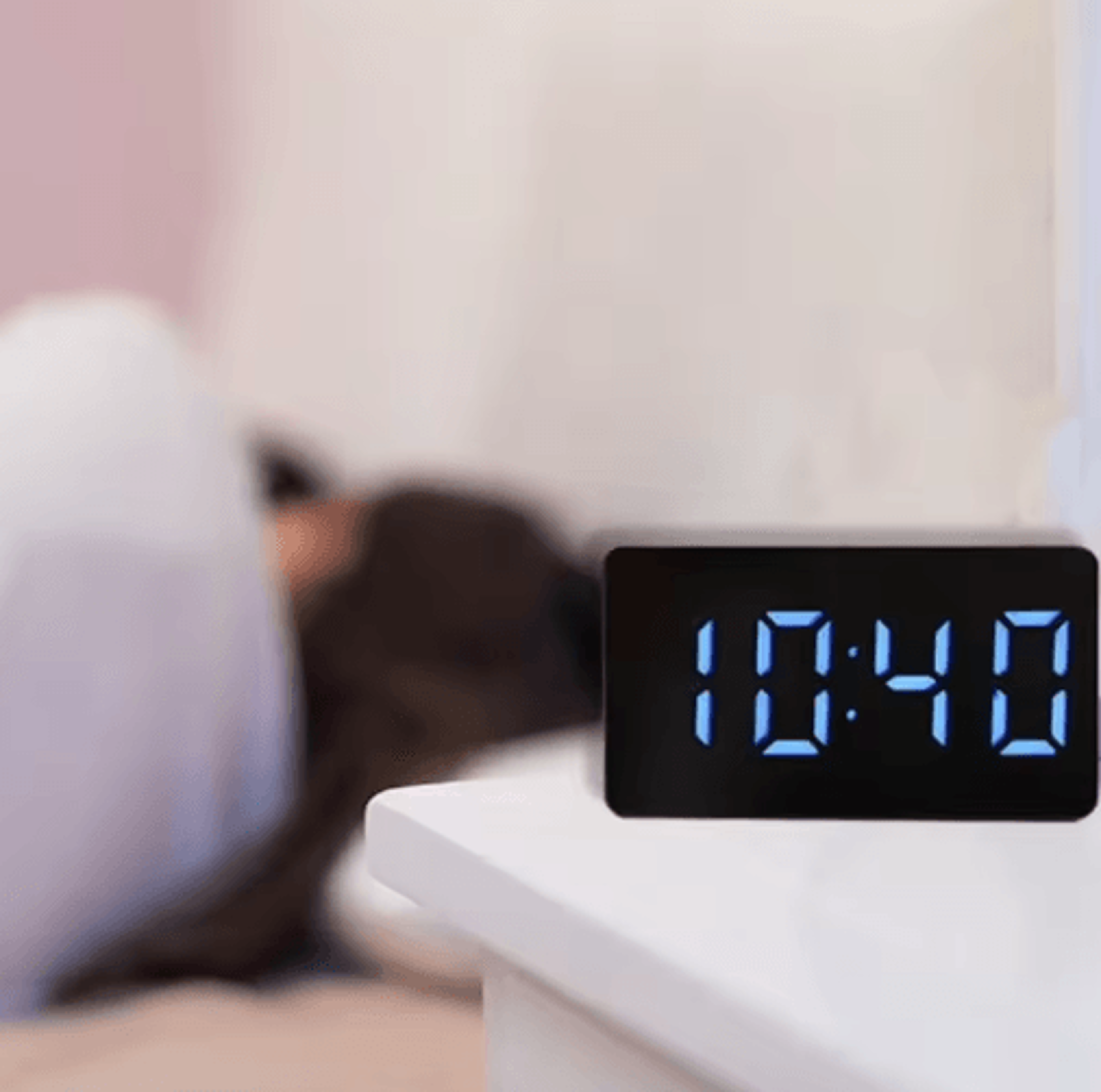 Mirror Digital Alarm Clock  Snooze  LED Night Light Table Clock 0
