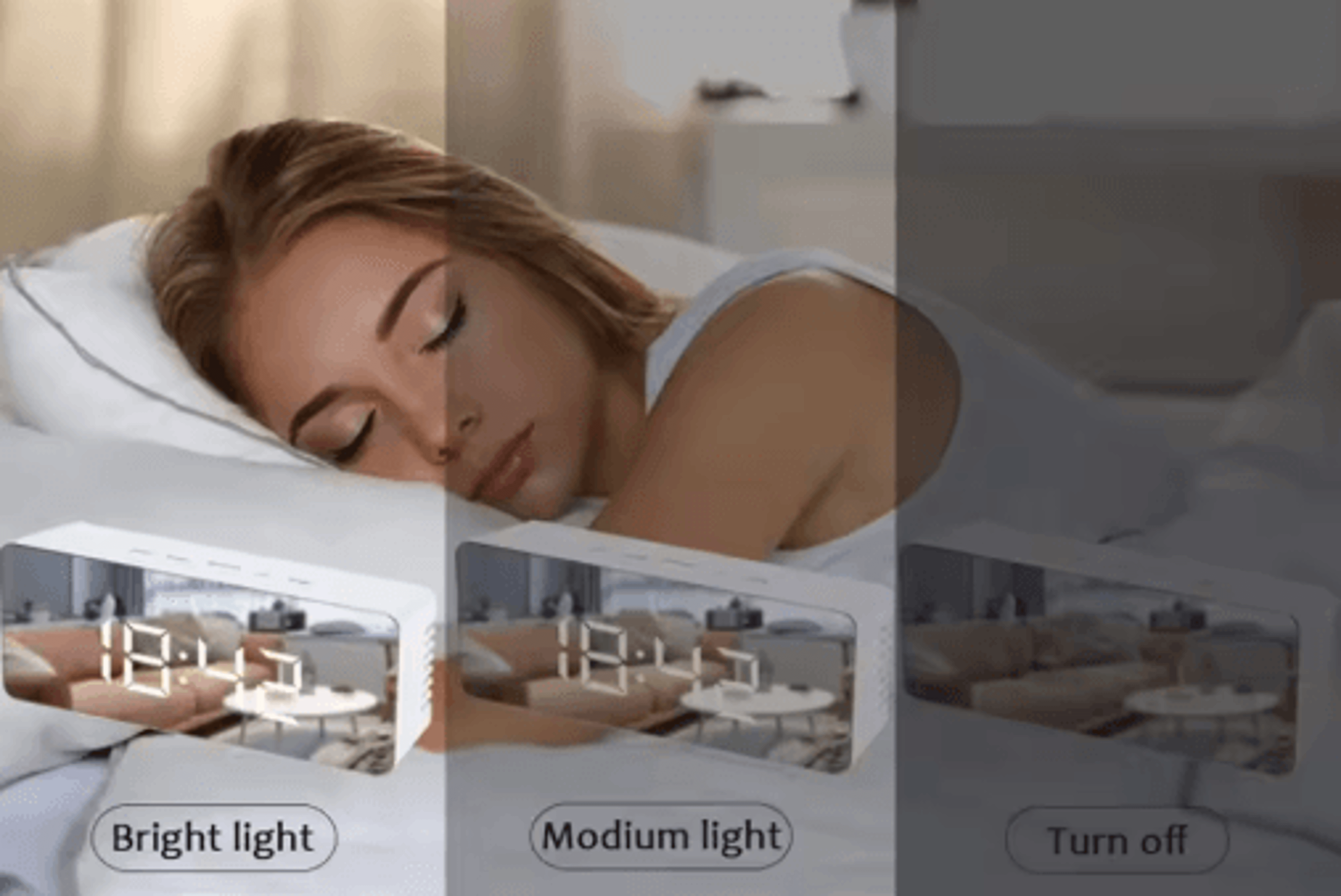 LED Digital Alarm Clock  Temperature Display Desktop Clock 5