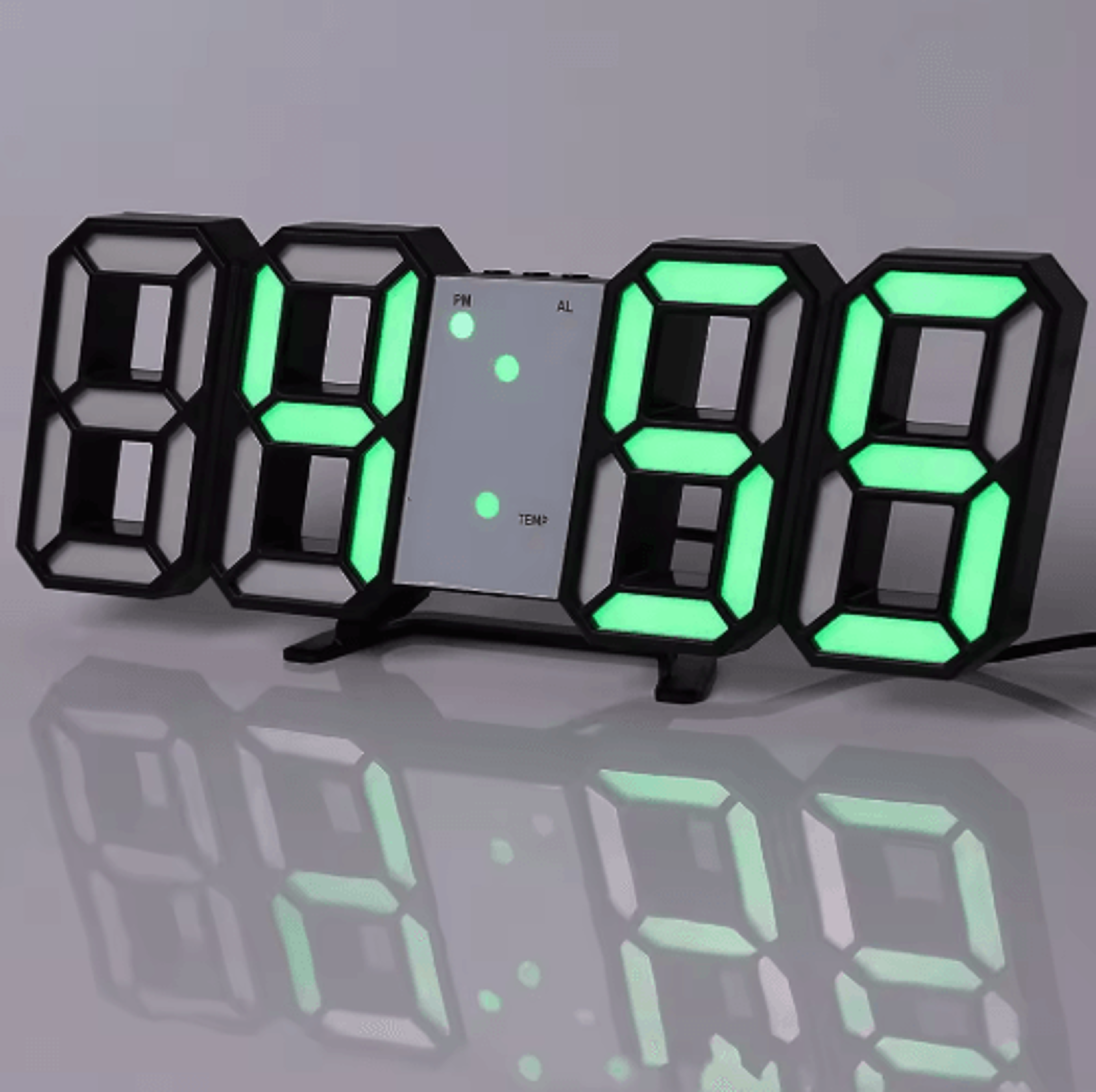 Modern 3D Digital Wall Clock  LED Night Light  Remote Control 0