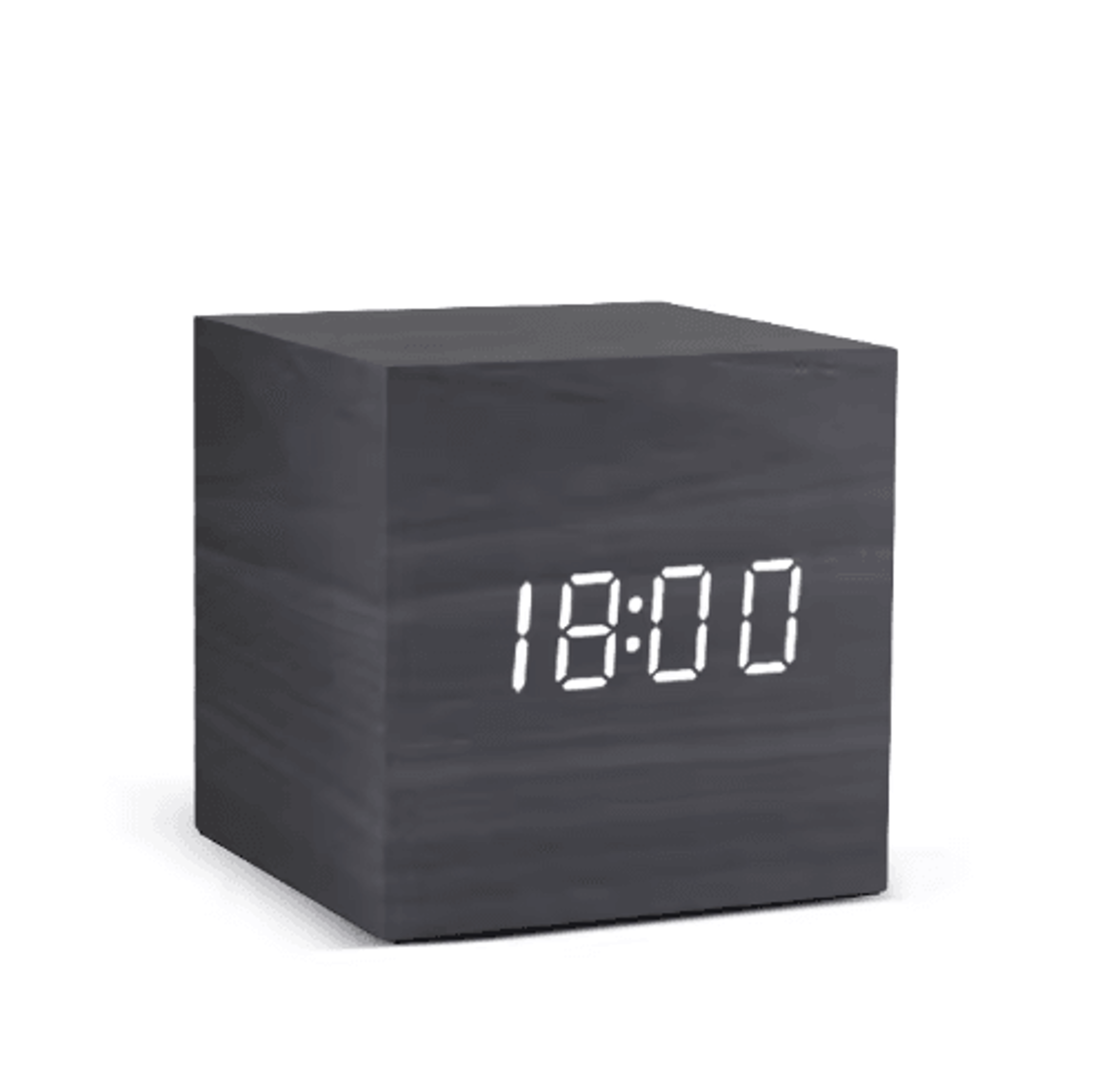 Square Wood LED Alarm Clock Voice Control  Snooze Desk Clock 3