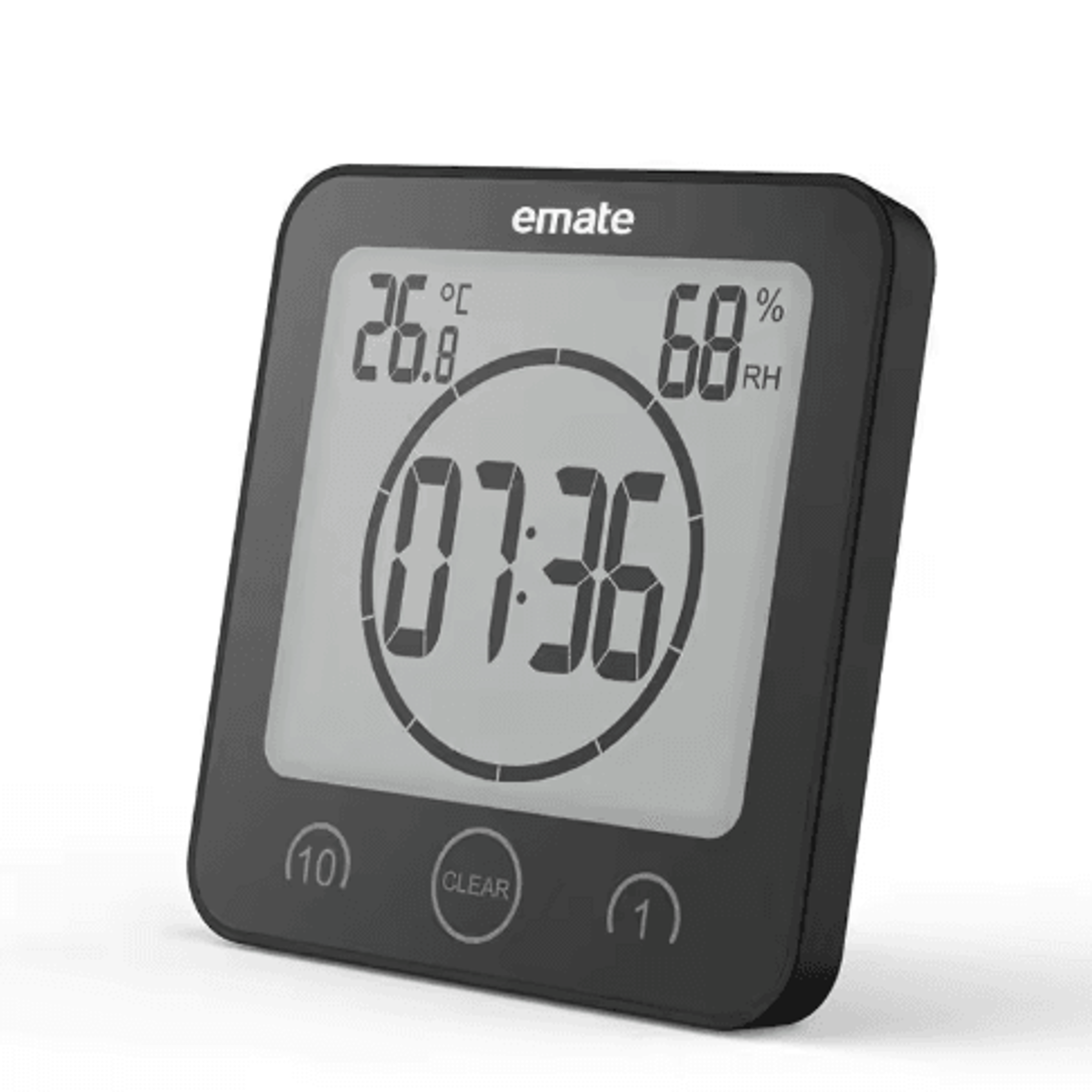 LCD Waterproof Bathroom Clock  Timer Temperature  Humidity Display 3