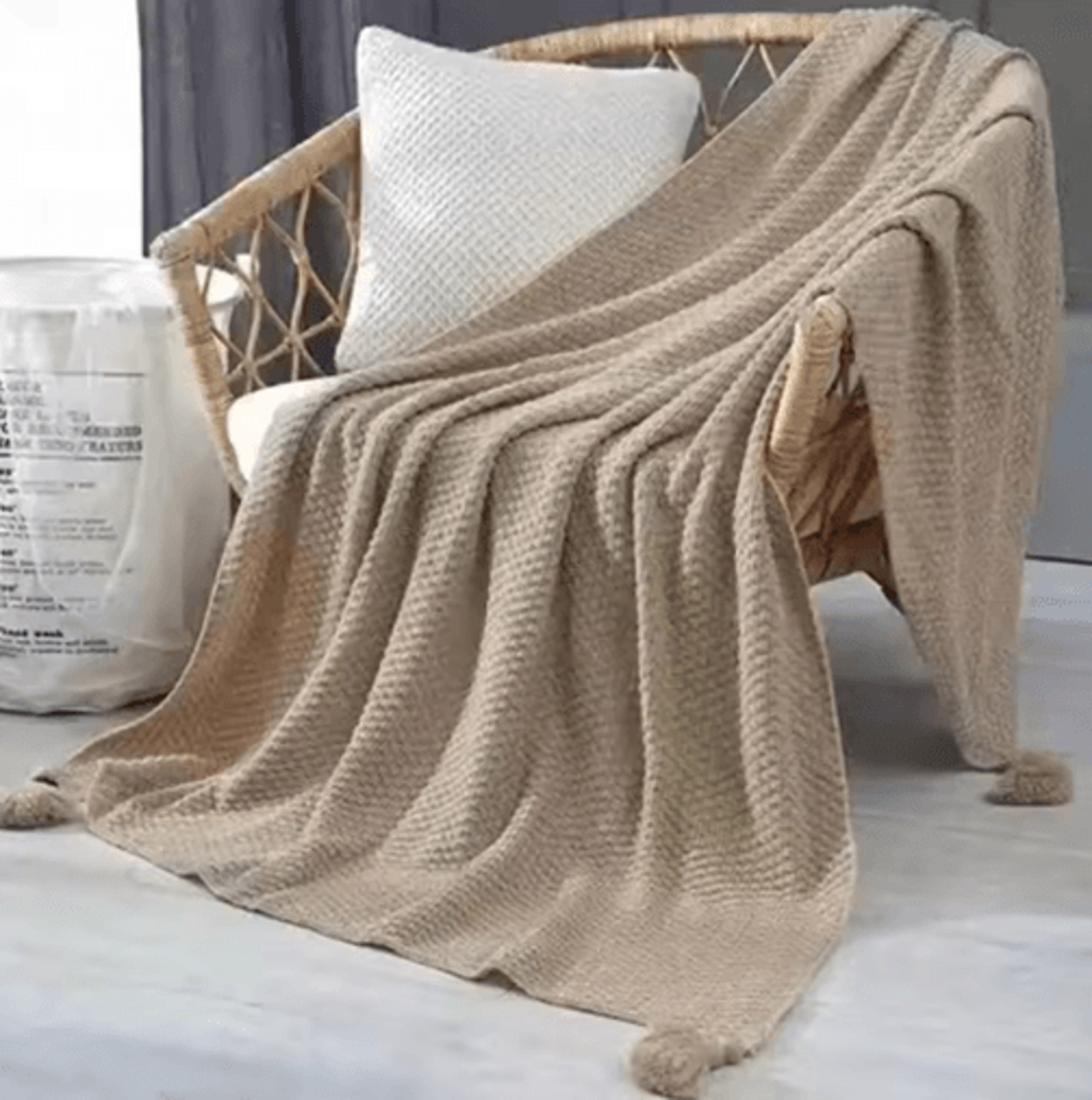 Nordic Plaid Knitted Throw Blanket  Cozy Sofa Bed  Office Nap Cover 6
