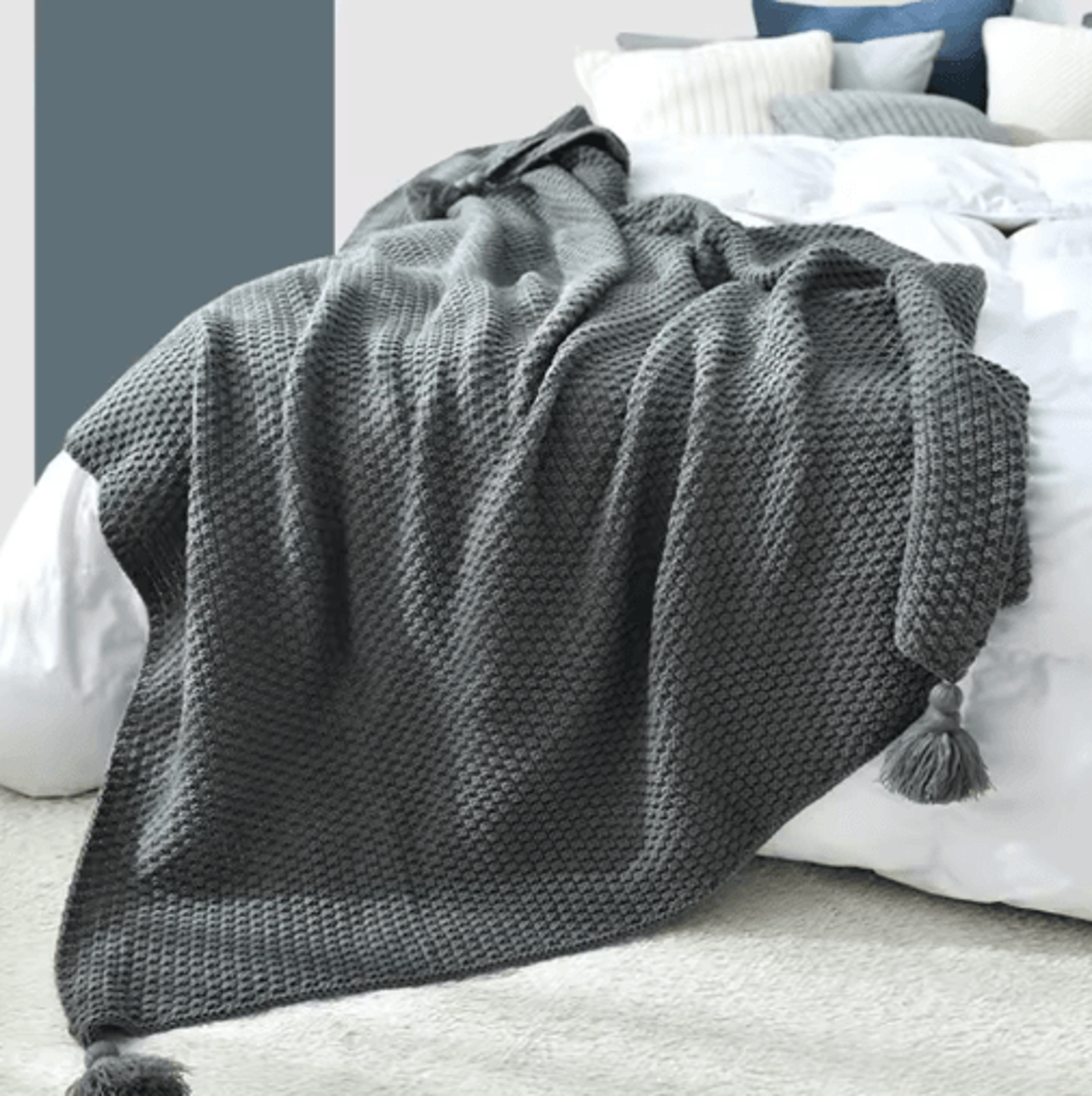 Nordic Plaid Knitted Throw Blanket  Cozy Sofa Bed  Office Nap Cover 11
